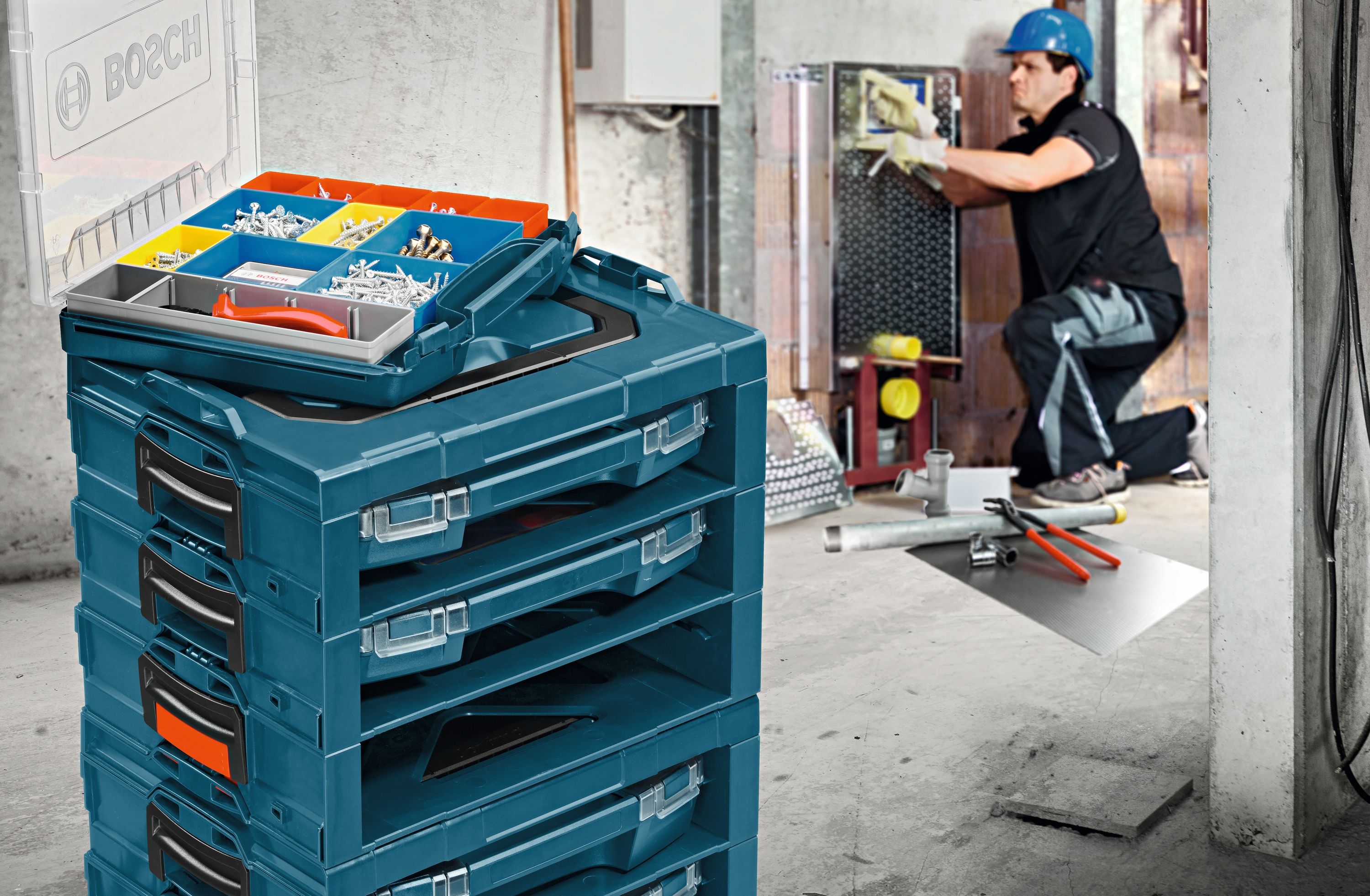 Blue Portable Tool Boxes at