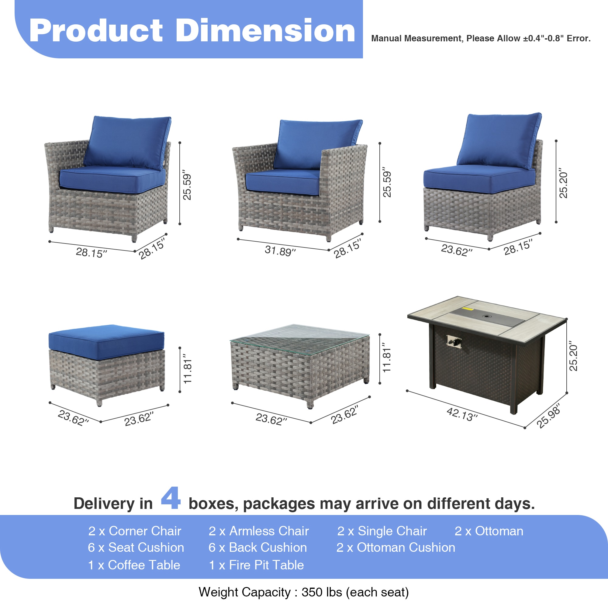 Pouuin SRFPRSA108 Patio-Sofas-Daybeds - View #2