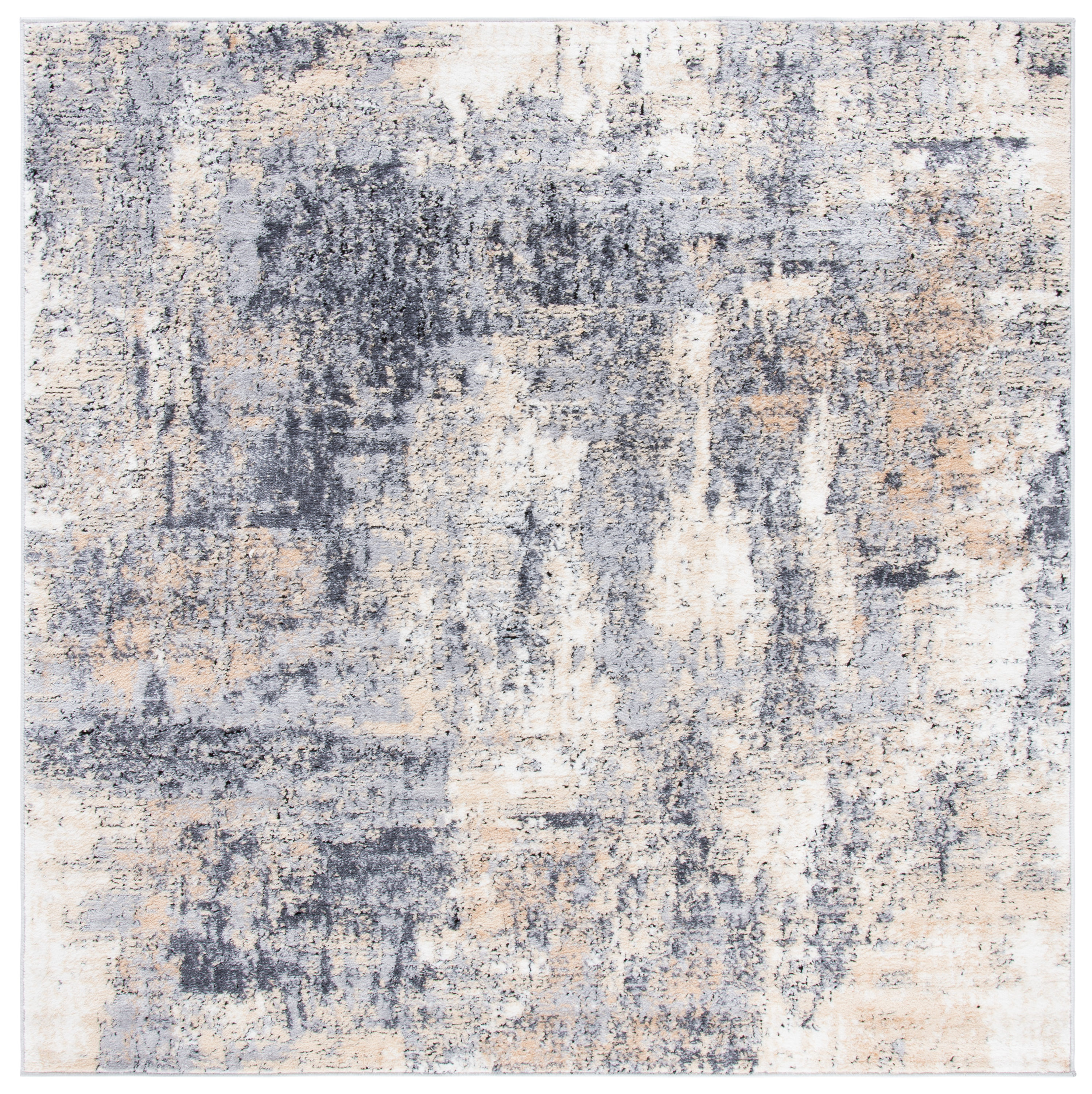 Safavieh ALA777H-7SQ Amelia Graine 7 x 7 (ft) Loomed Polypropylene Gray/Gold Square Indoor Distressed/Overdyed Bohemian/Eclectic Area rug
