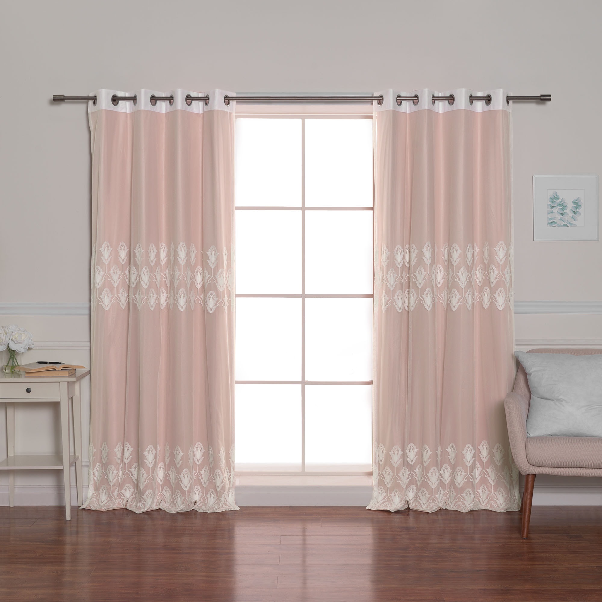 Best Home Fashion MM-TULIP-84-DUSTYPK curtains - View #6