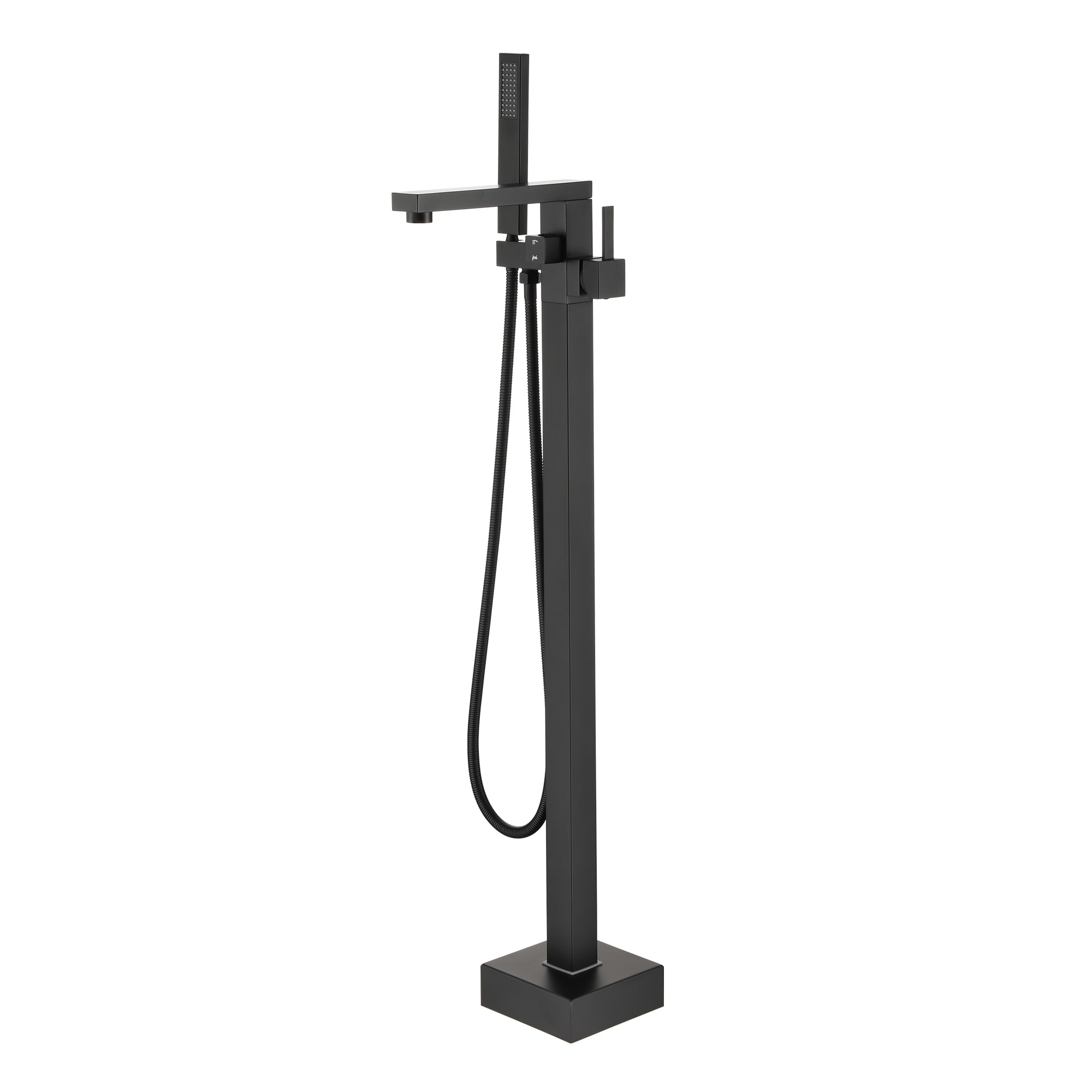 CASAINC TC05-MB Matte Black 1-handle Freestanding Swivel Bathtub Faucet with Hand Shower ( Valve Included )