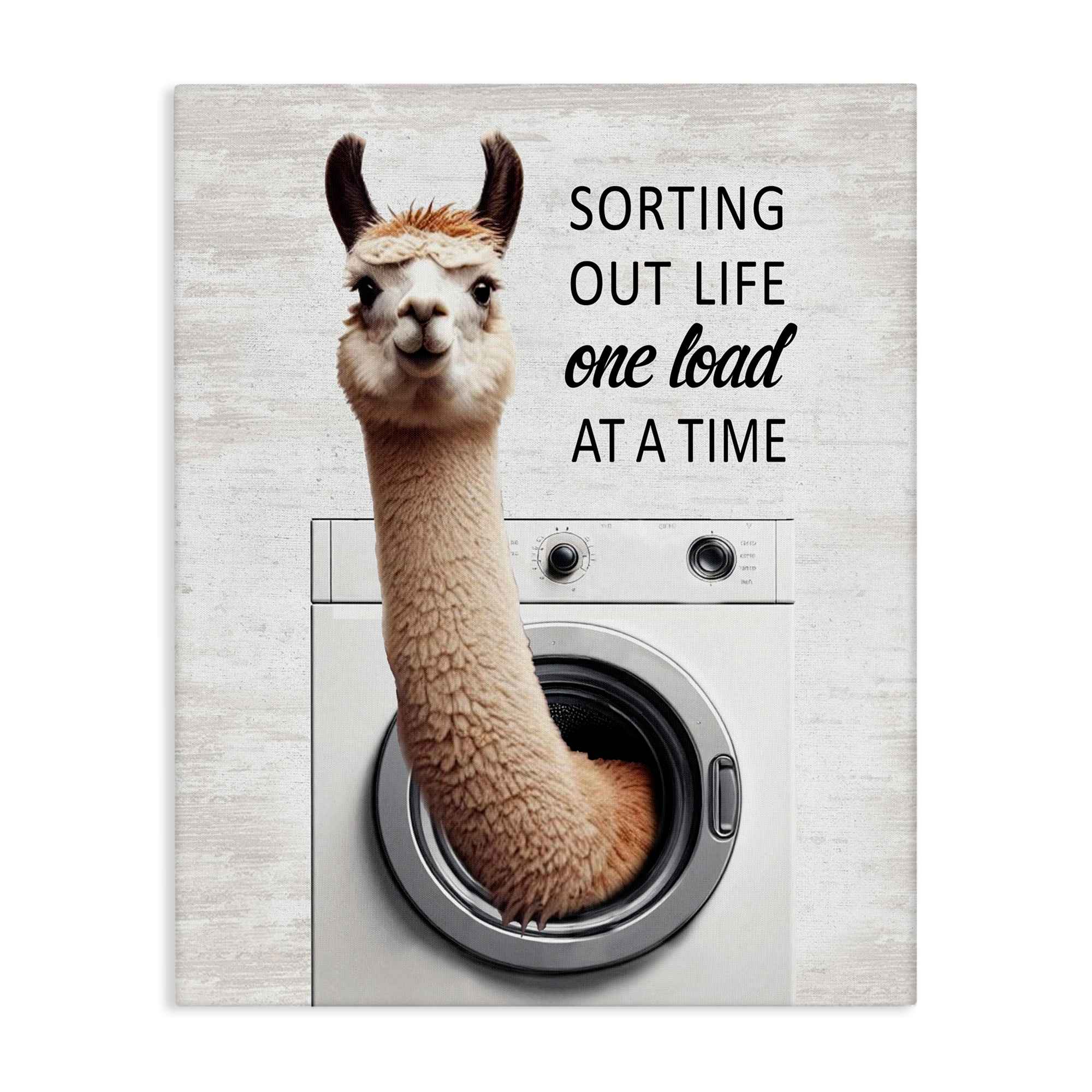 Stupell Industries BS-854-CN-36X48 One Load At A Time Llama Canvas design by Lettered and Lined