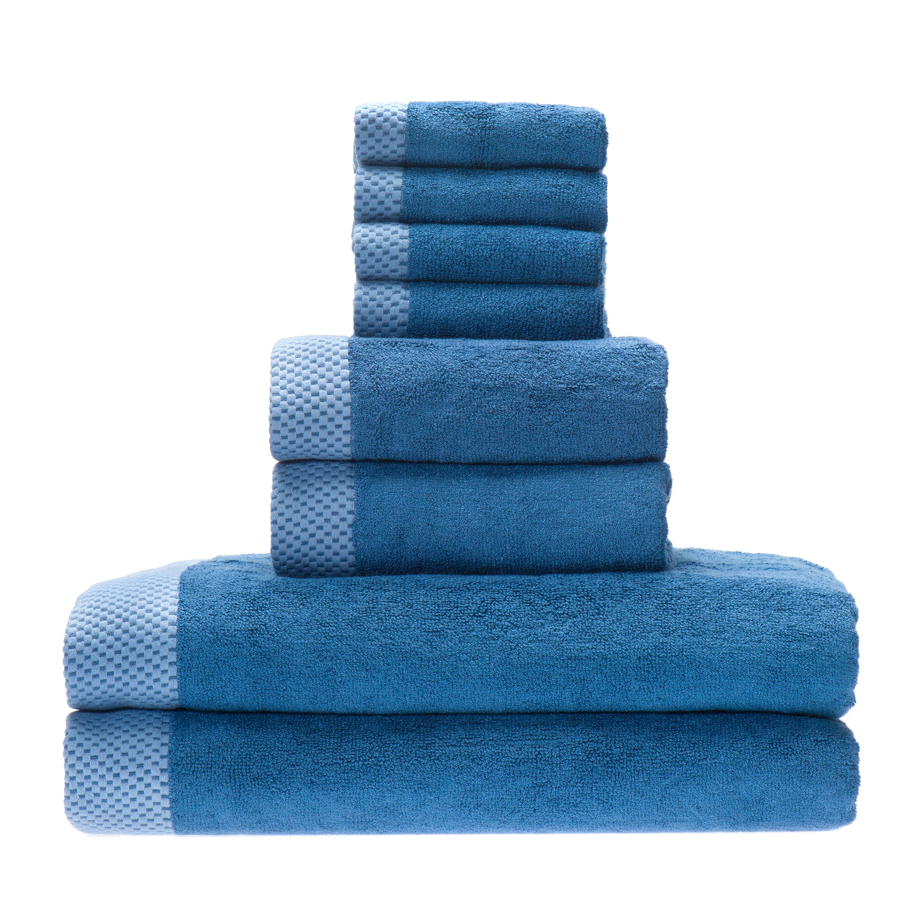 BedVoyage 8-Piece Indigo Viscose From Bamboo Quick Dry Bath Towel Set ( Luxury) in the Bathroom Towels department at