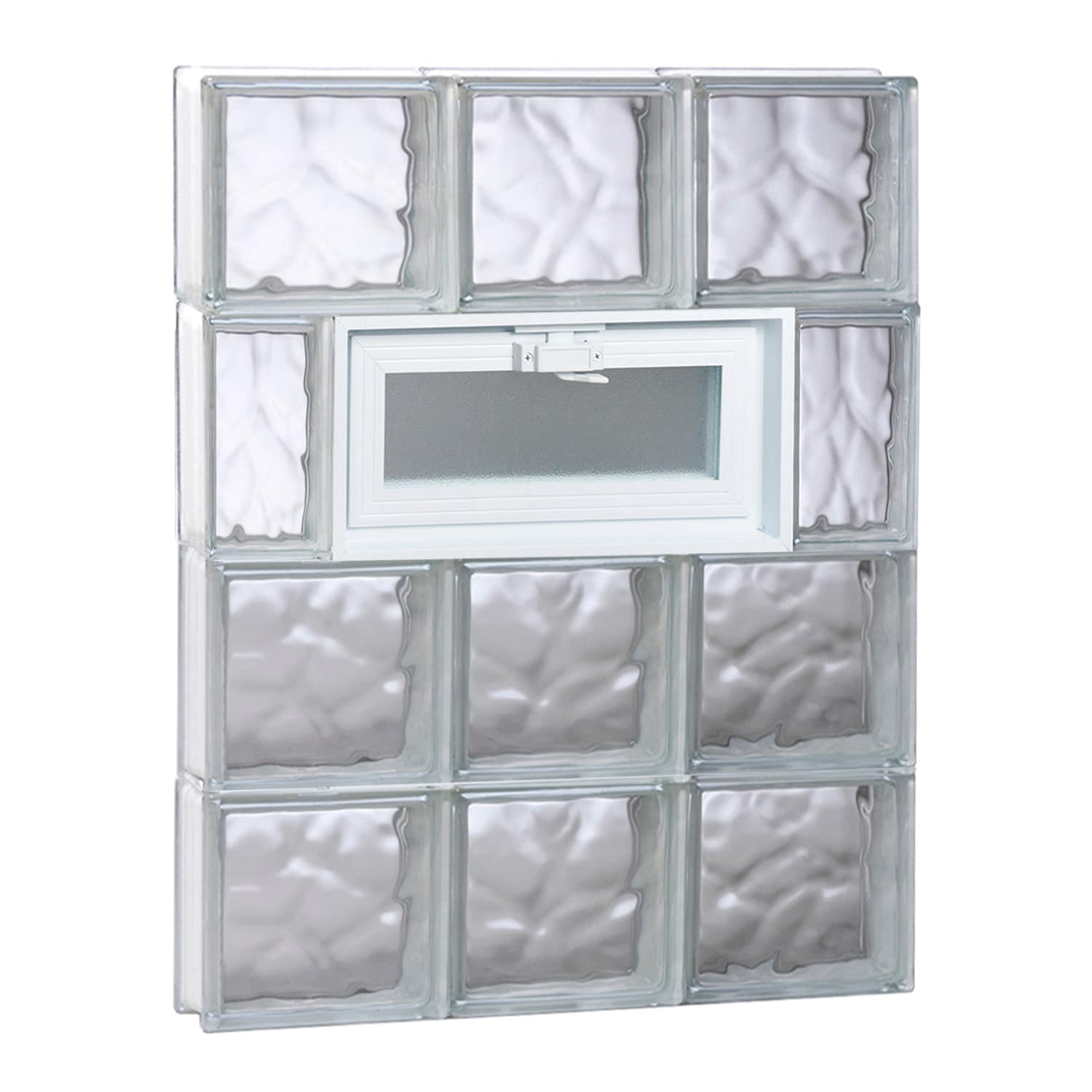 REDI2SET Wavy Glass 23.25-in X 31-in Frameless Replacement Glass Block ...