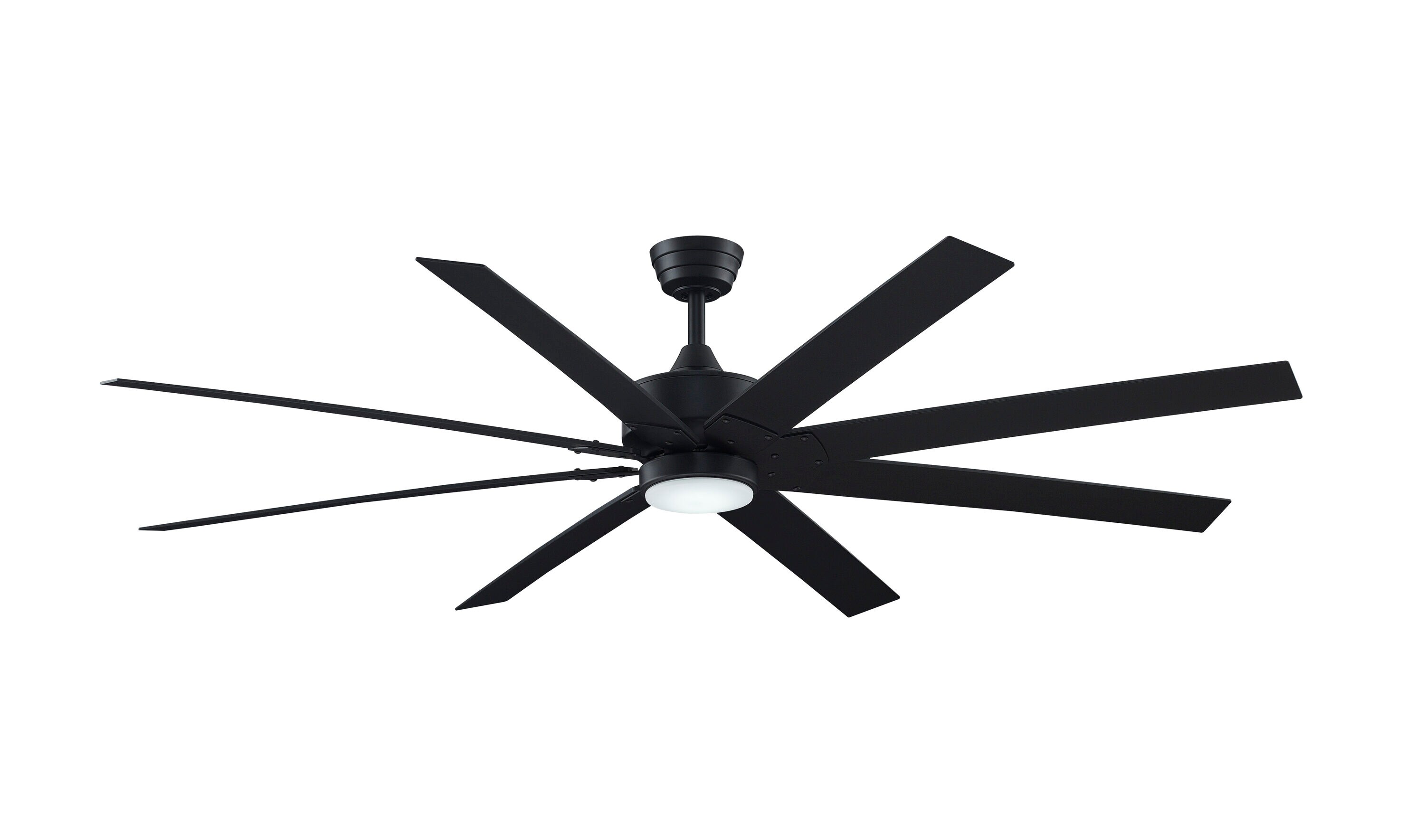 Fanimation Levon Custom 72-in Color-Changing Integrated LED Outdoor Smart Black with Black Blades Ceiling Fan With Light - Remote Included ( 8 -Blade )