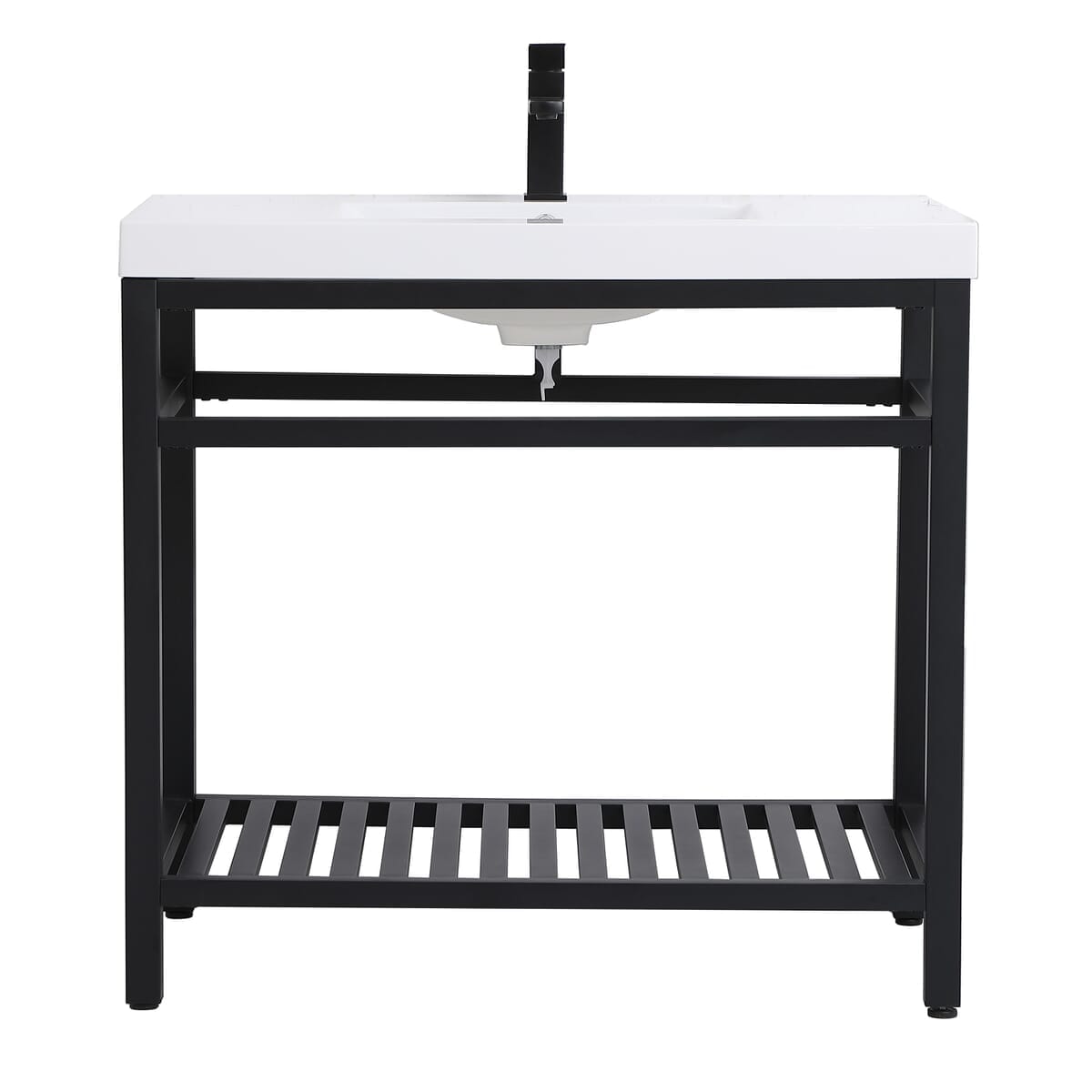 Simply Living Home Elowyn 36 inch Single Bathroom Metal Vanity in Black