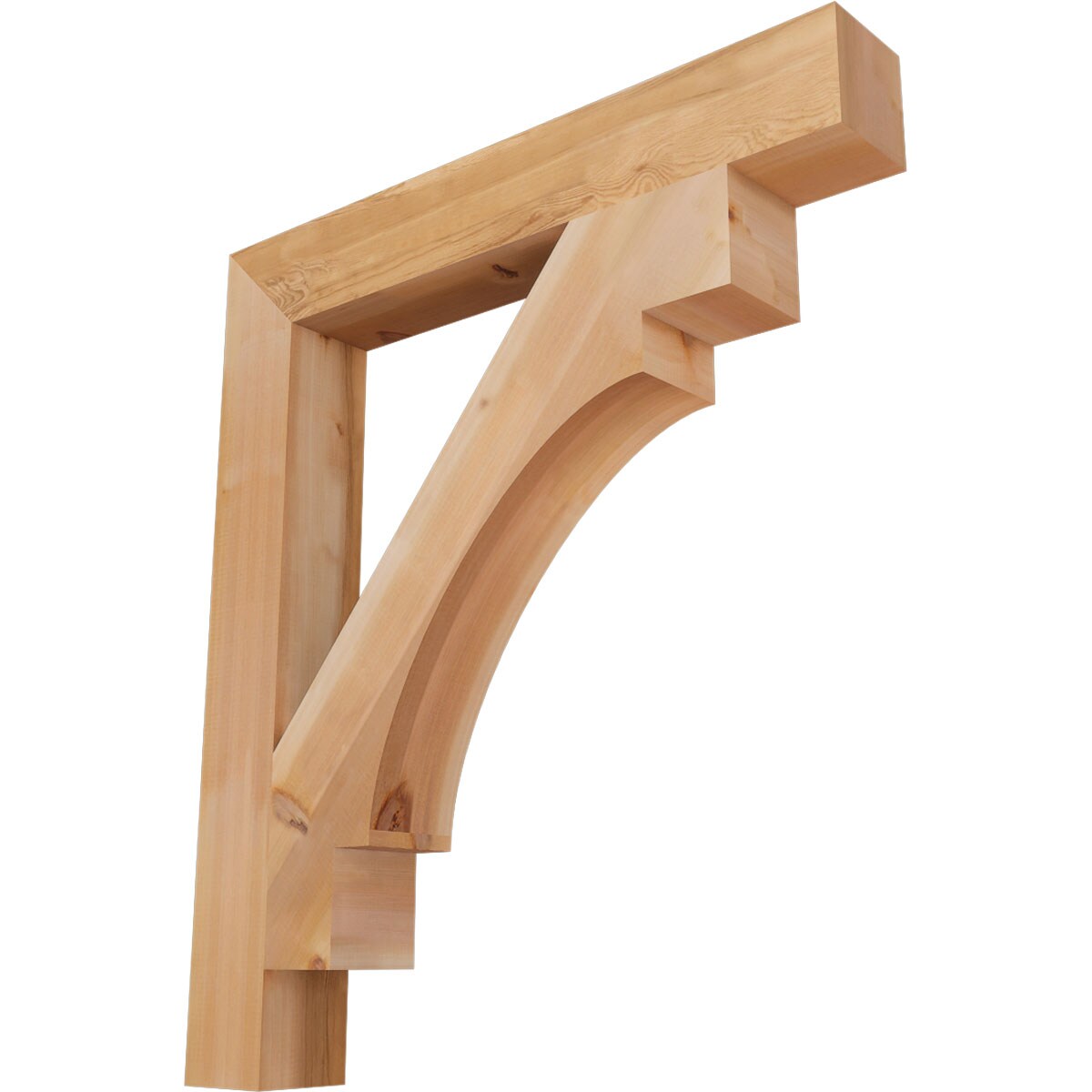 Ekena Millwork BKT06X42X48MRC05SWR Merced block smooth 5-1/2-in x 42-in x 48-in Western red cedar Brown Wood Standard bracket