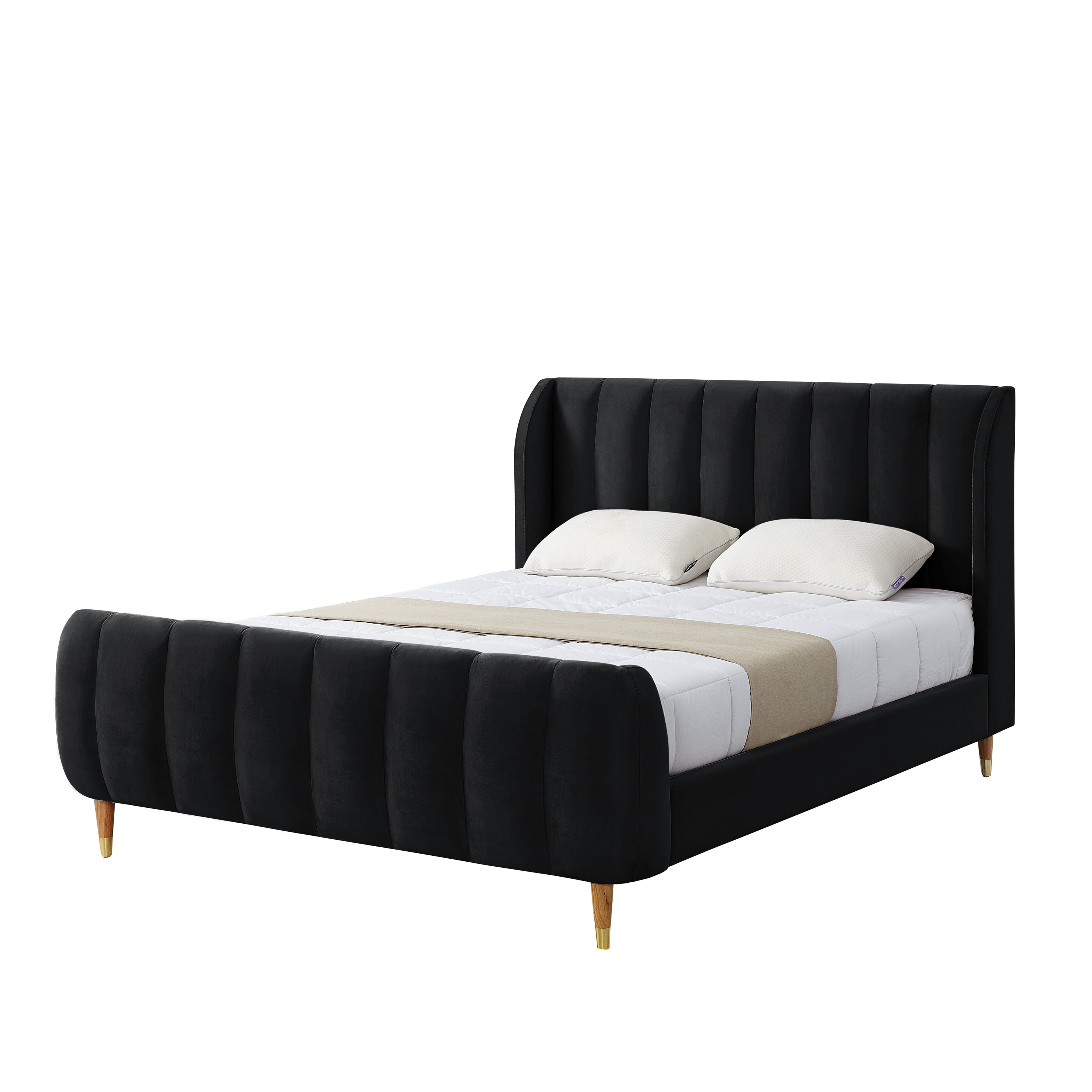 Loft Lyfe Contemporary Upholstered King Platform Bed In Black King