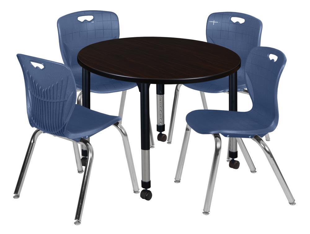 Regency TB42RNDMWAPCBK40NV Classroom Tables Brown 4-Person Training Table (42-in W x 34-in H)