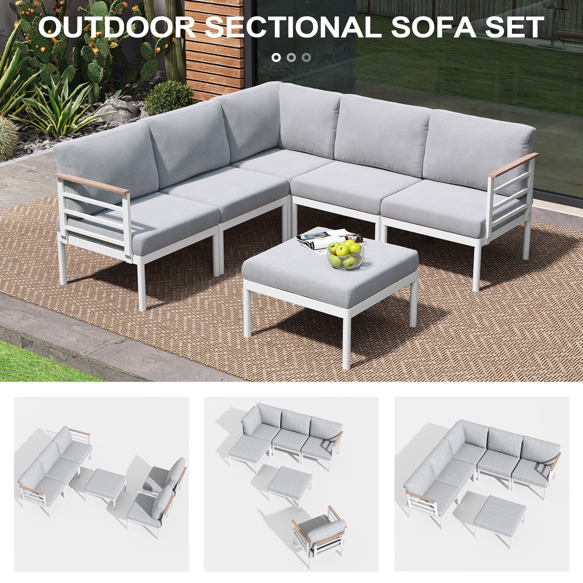 Crestlive Products CL-SF009LGY-6 Patio-Sofas-Daybeds - View #5