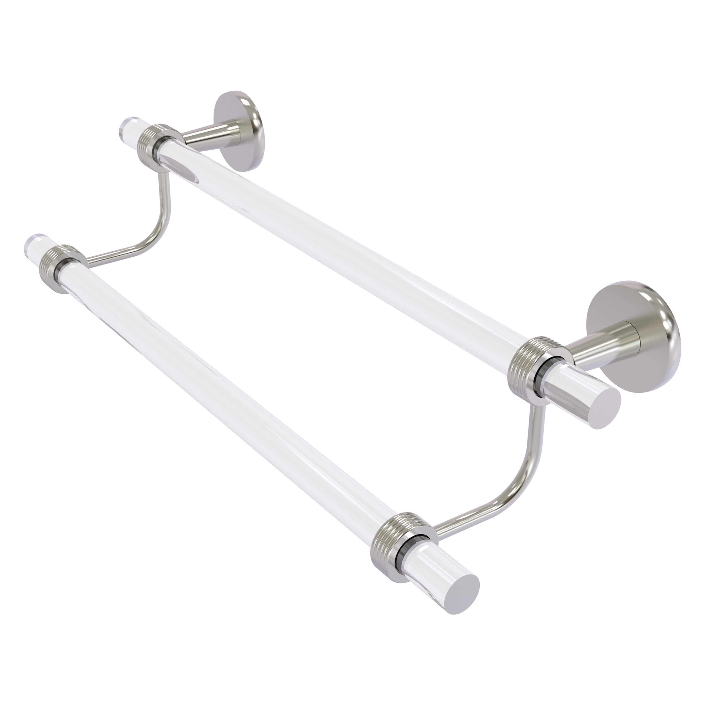 Allied Brass CV-72G-30-SN Clearview 30-in double Satin Nickel Wall mount Double Towel Bar