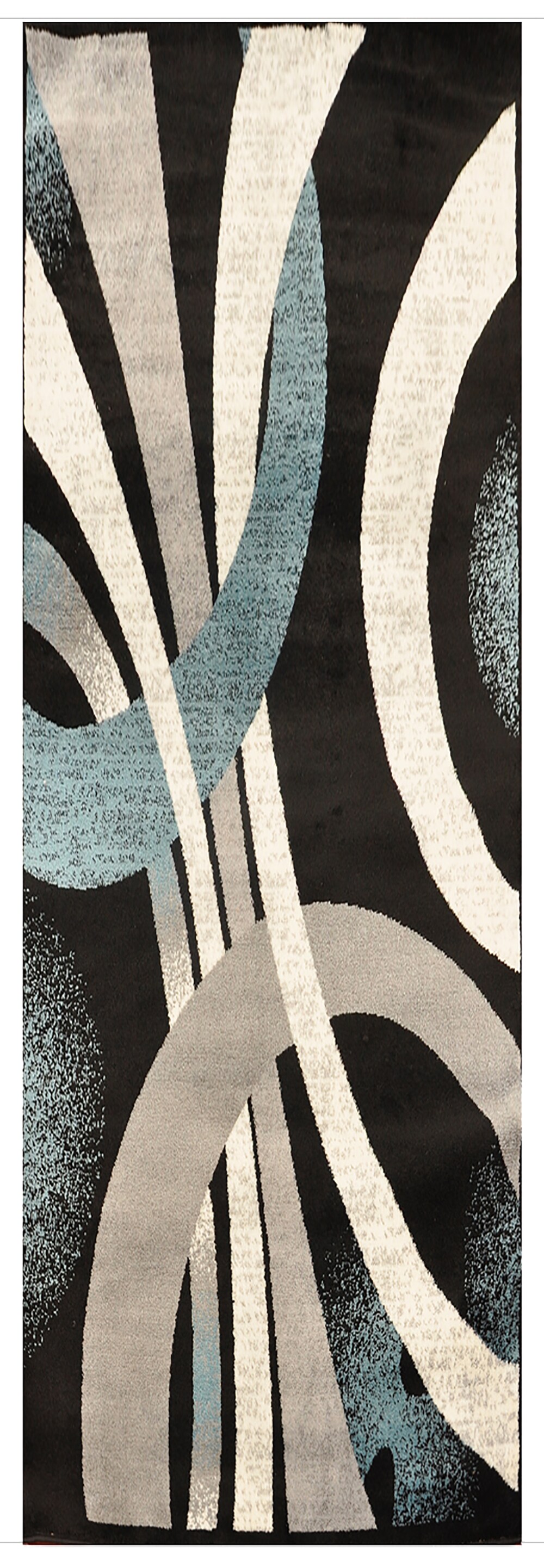 MSRUGS Frize 4 x 5 Gray/Black Indoor Abstract Area Rug in the Rugs