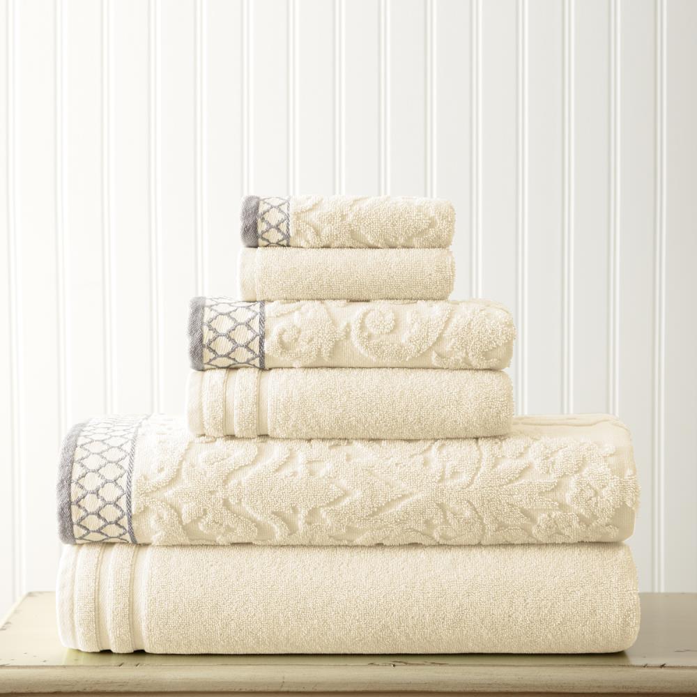 Luxury Spa Collection Wavy Quick Dry 6-Piece Towel Set - Taupe