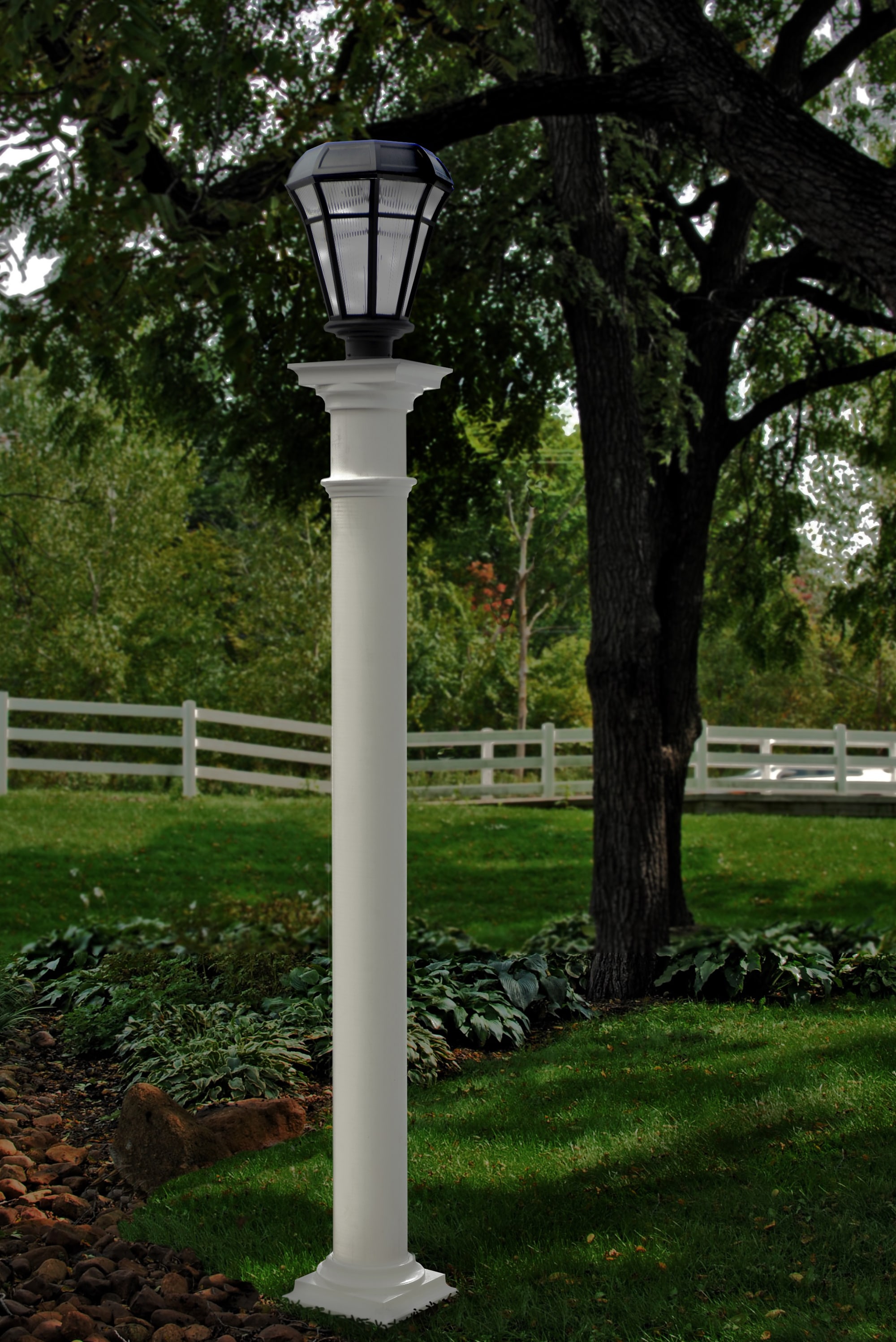 x4 Traditional Outside Garden Lamp Post Lights LED Lightbulb Outdoor Lighting 