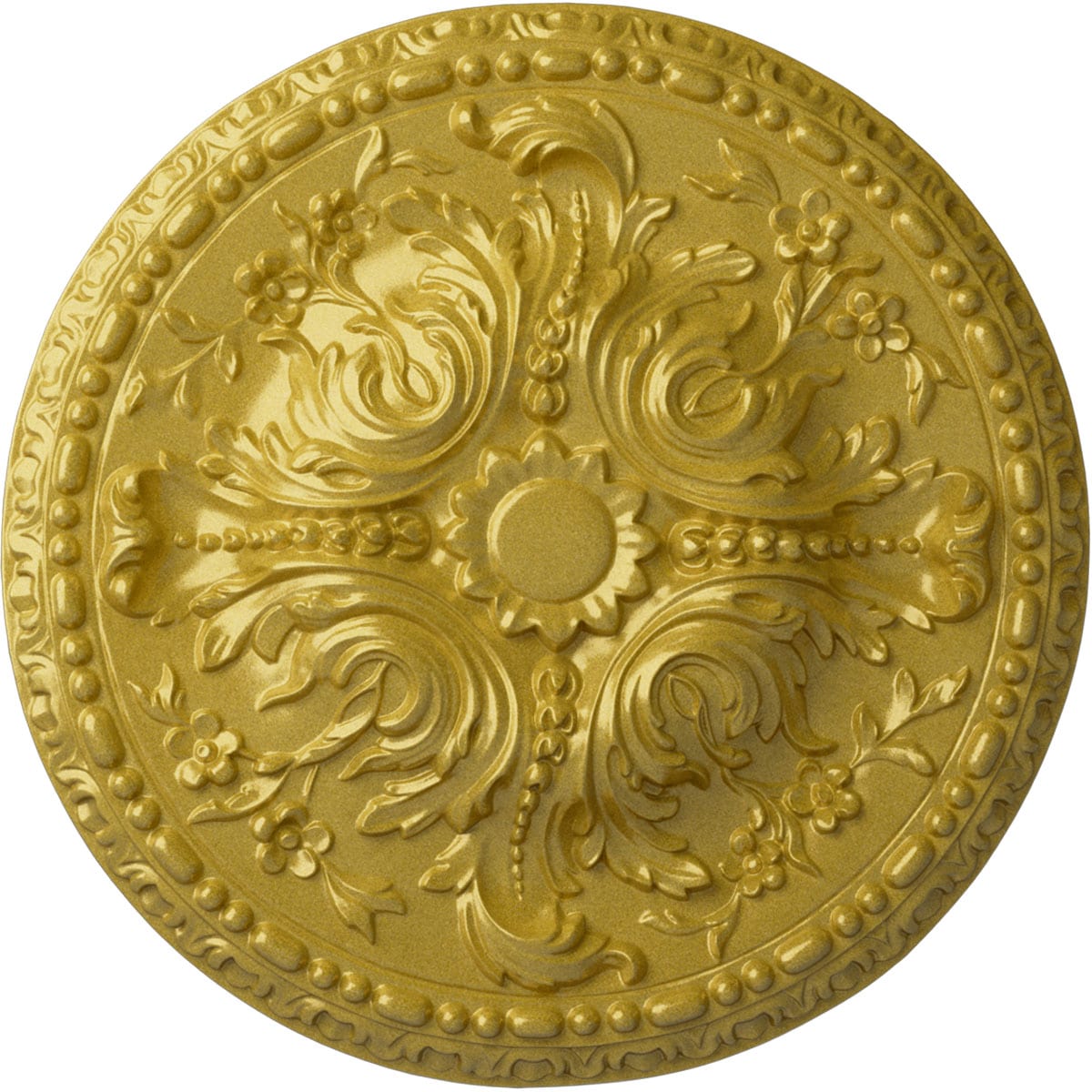 Ekena Millwork CM20AMRGS Amelia 19.625-in W x 19.625-in L Painted Rich Gold Polyurethane Whole Ceiling Medallion