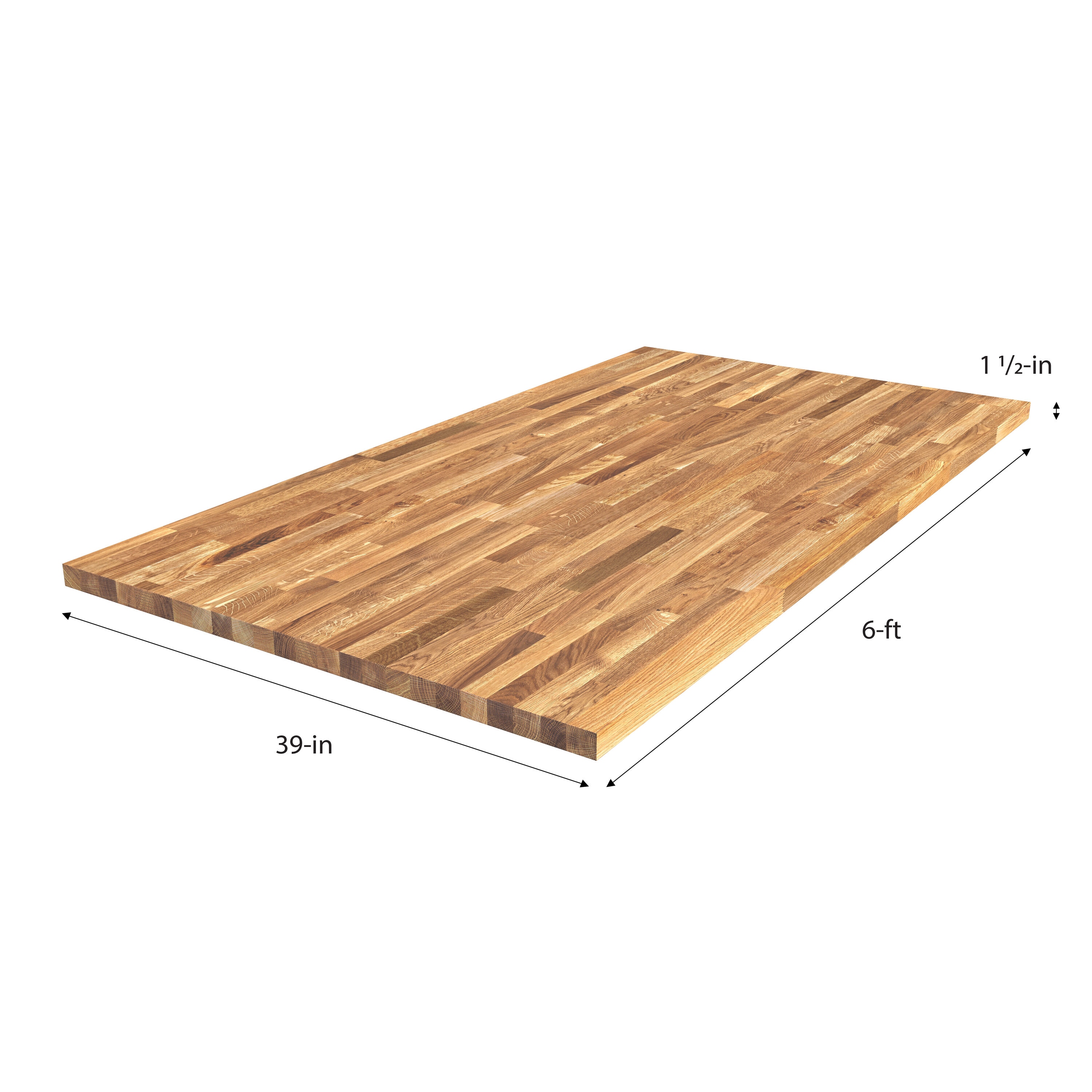 Sparrow Peak 6 Ft X 39 In X 1 5 In Natural Wood Oak Butcher Block