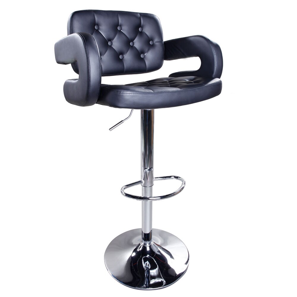 Winado 567947104395 Bar Stool Black 17-in H Bar height Swivel Metal Bar Stool