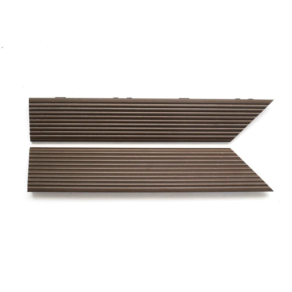 NewTechWood US-QD-IF-ZX-WN 2-in x 12-in 2 -Pack Spanish Walnut Prefinished Composite Deck tile transition ( 0.5-sq ft )