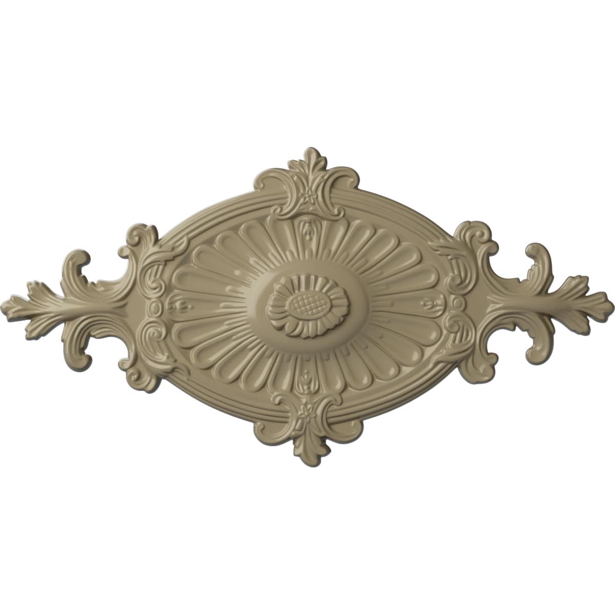 Ekena Millwork CM23RO1GDF Quentin 12.25-in W x 23.5-in L Painted Gobi Desert Polyurethane Whole Ceiling Medallion
