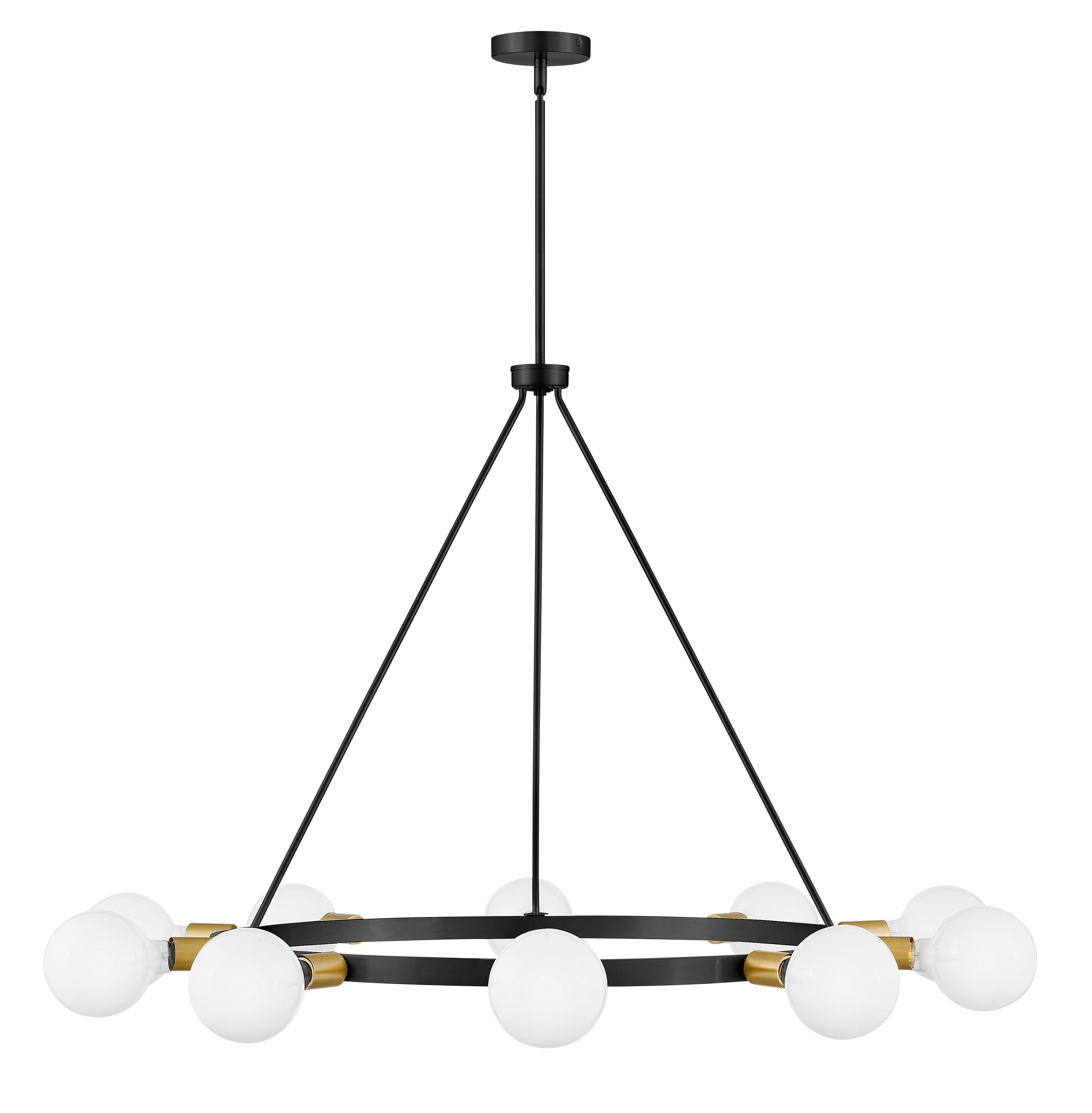 Lark 83610BK Orla 10 -Light Satin Black Modern/contemporary Bare bulb For Use in Bedrooms, Dining Rooms, Foyers, Kitchens, Living Rooms Chandelier