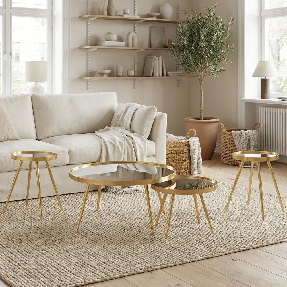FurniFact BO3942312WHT Accent-Table-Sets - View #3