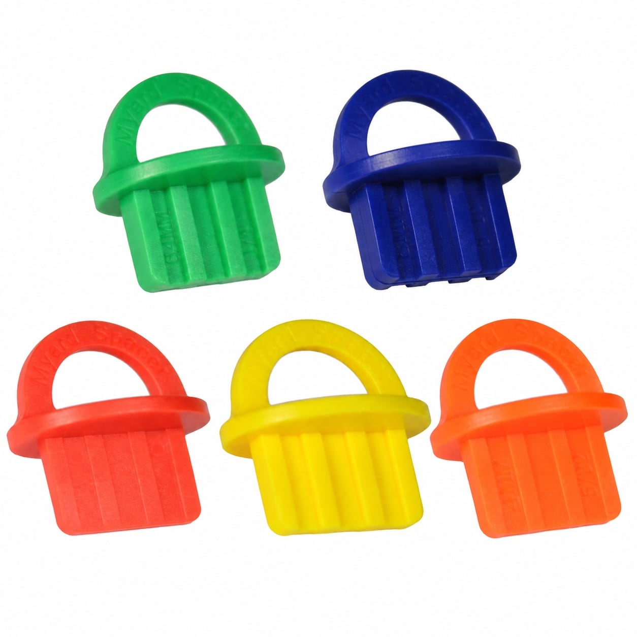 Afoxsos  Deck Spacers 20 Pack 5 Sizes Bright Colors Easy Pull Deck Board Jig Spacers for Pressure Treated Composite PVC Hardwood Decking Tools