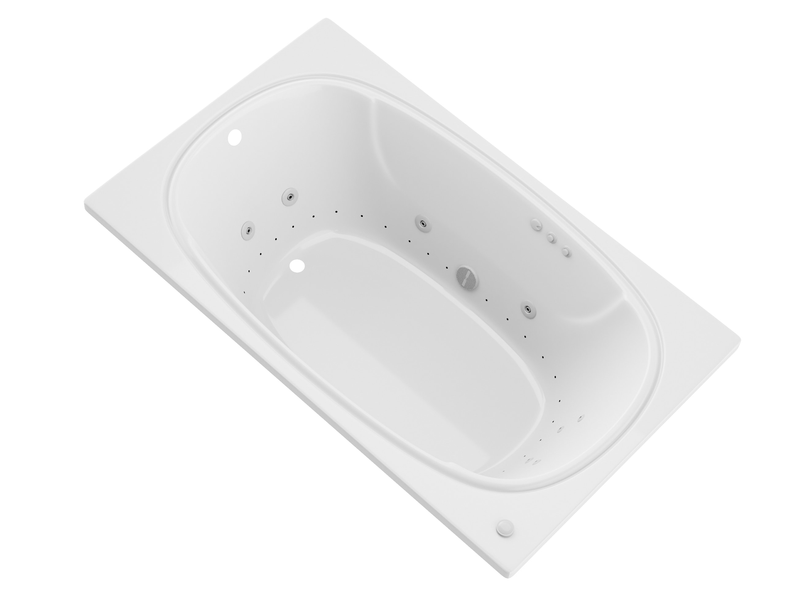 Endurance LS4878CDL Budgie 47.5-Inches x 77.9-Inches White Acrylic Oval Drop-in Whirlpool and air bath combination tub ( Center Drain )