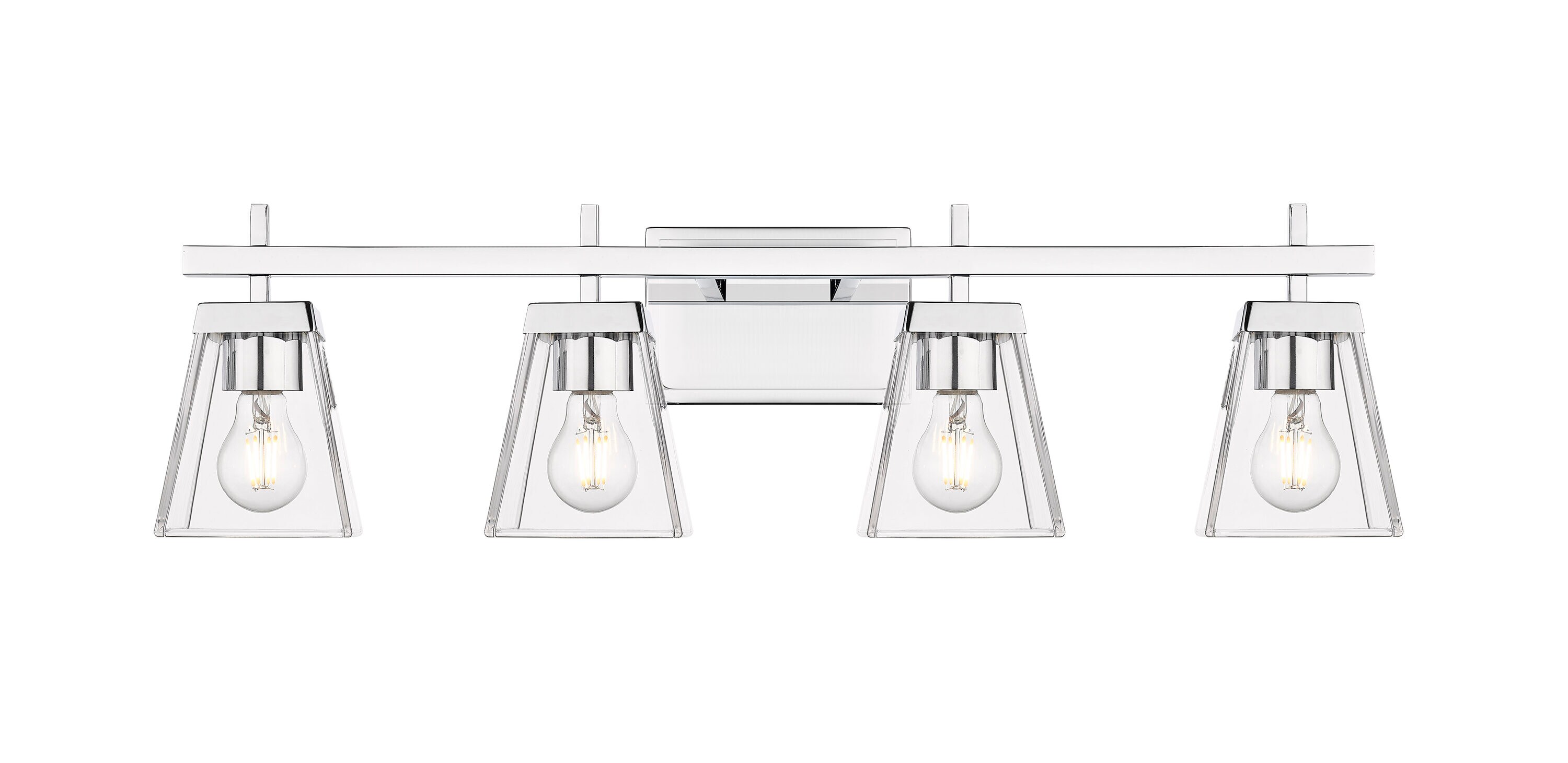 Lauren Chrome 4-Light Vanity with Clear Glass Shades
