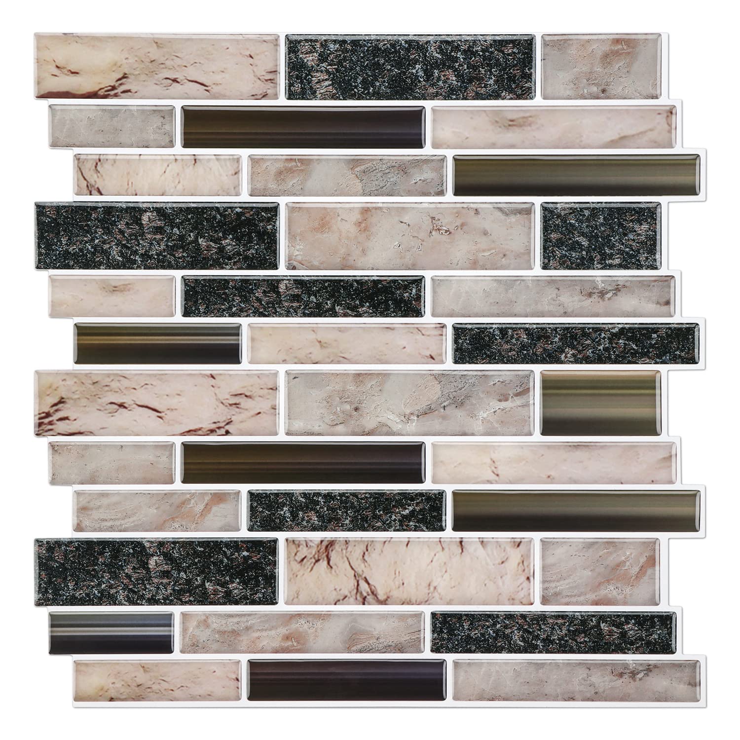 Luupatchy Peel and Stick Tile Backsplash 12x12 Inch Self Adhesive Wall Tiles for Kitchen and Bathroom Gray 10 Sheets