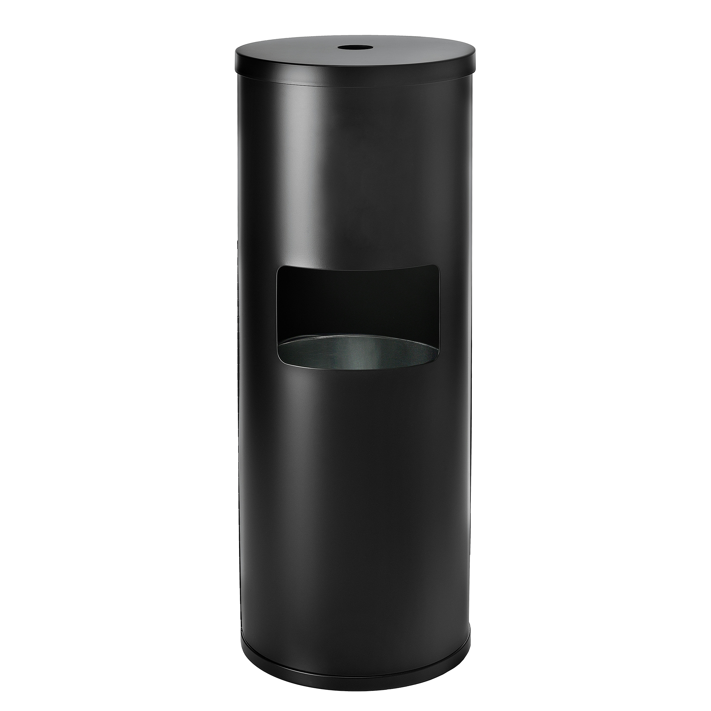 Gritt Commercial  Black Stainless Steel Gym Wipe Dispenser Floor-Stand Wet Wipe Dispenser Station with 7 Gallon Trash Can
