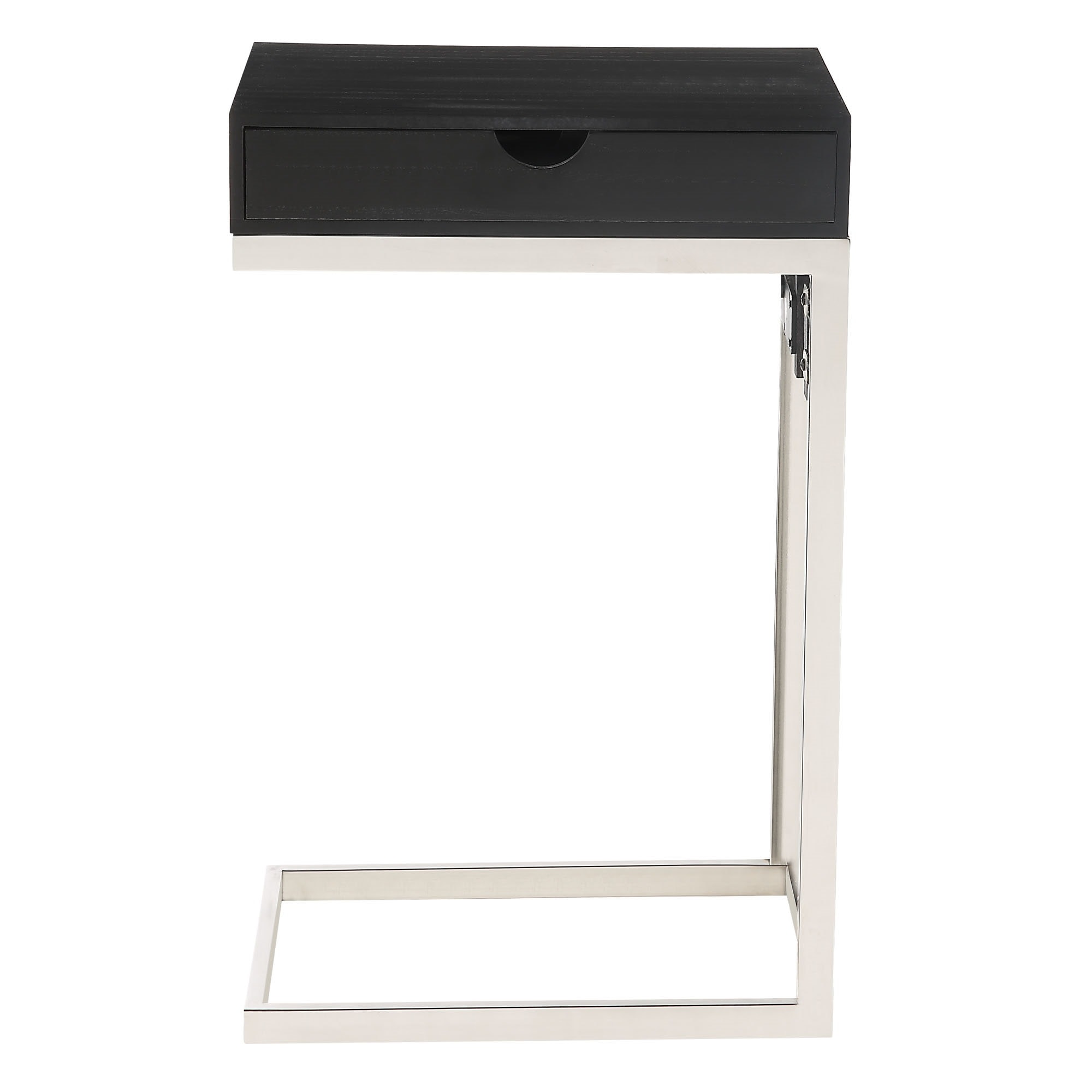 Loft Lyfe LET157-26BK-LS Magnus 15.75-in W x 25.5-in H Black/Chrome Faux marble Rectangular Modern End Table with Storage