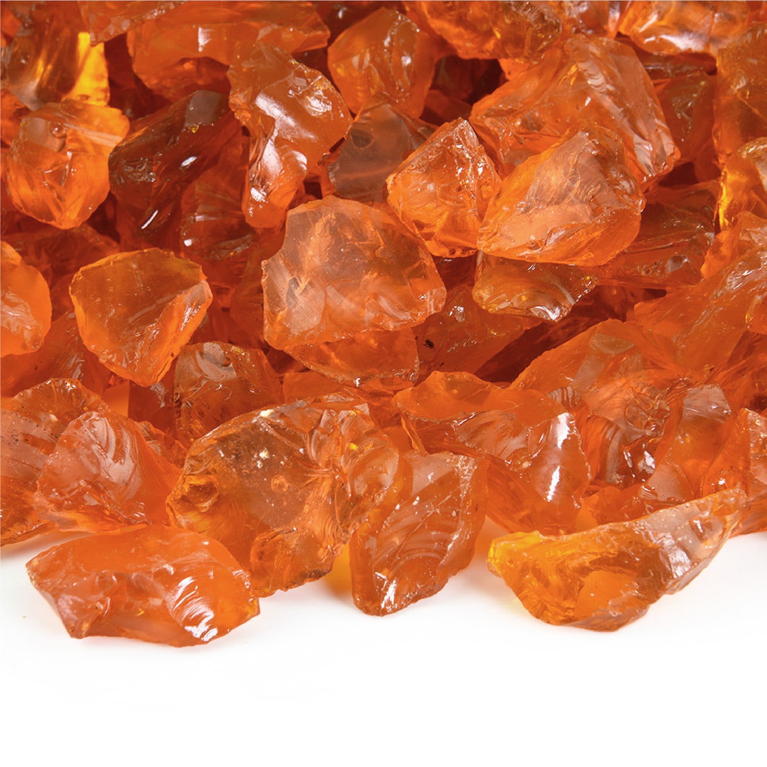 Yard Elements 01-0366 Tangerine- Crushed Fire Glass For Indoor and Outdoor Fire Pits or Fireplaces 10 Pounds 1/2 Inch- 3/4-in
