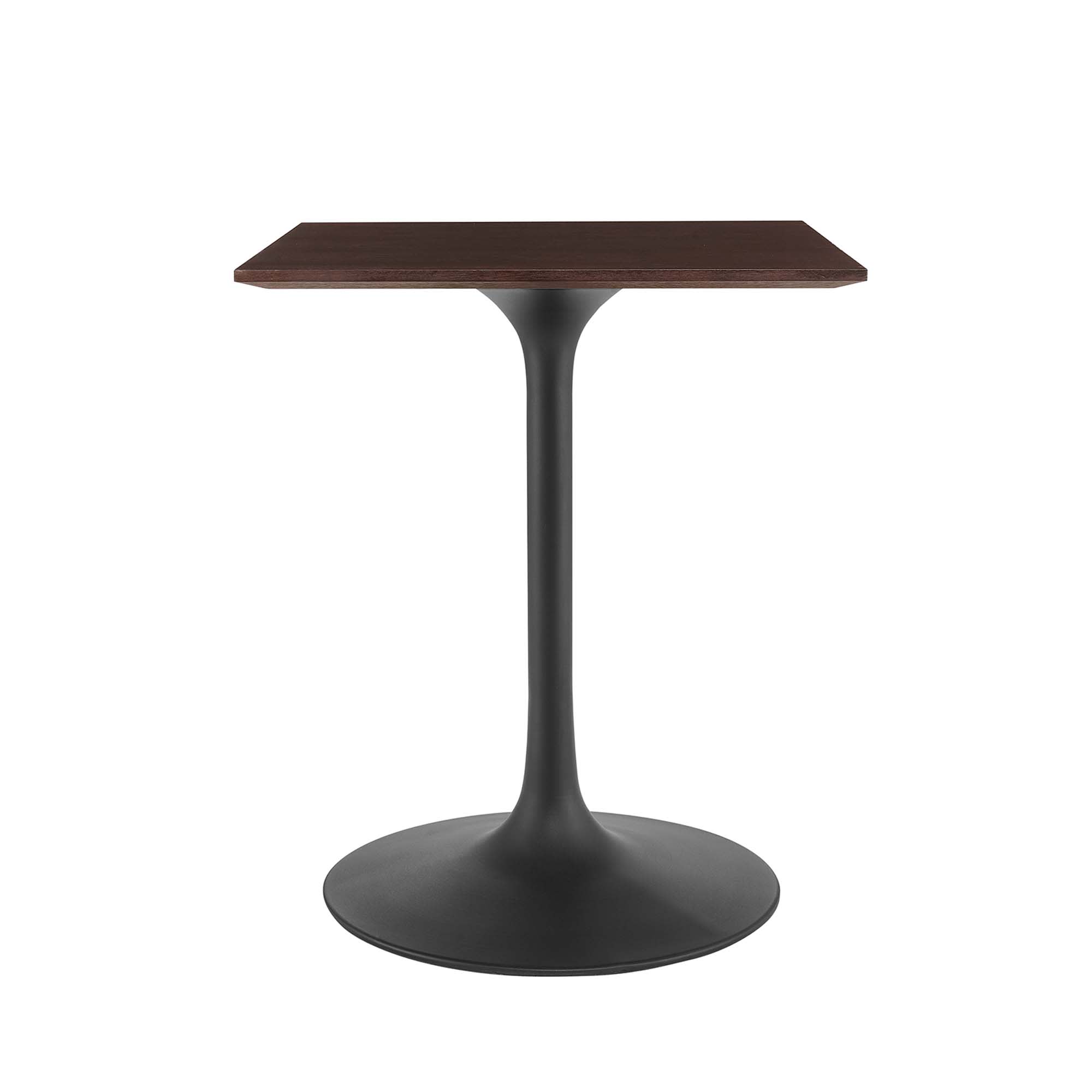 Modway EEI-4864-BLK-CHE Lippa 24 Inch  Square Wood Dining Table in Black Cherry Walnut