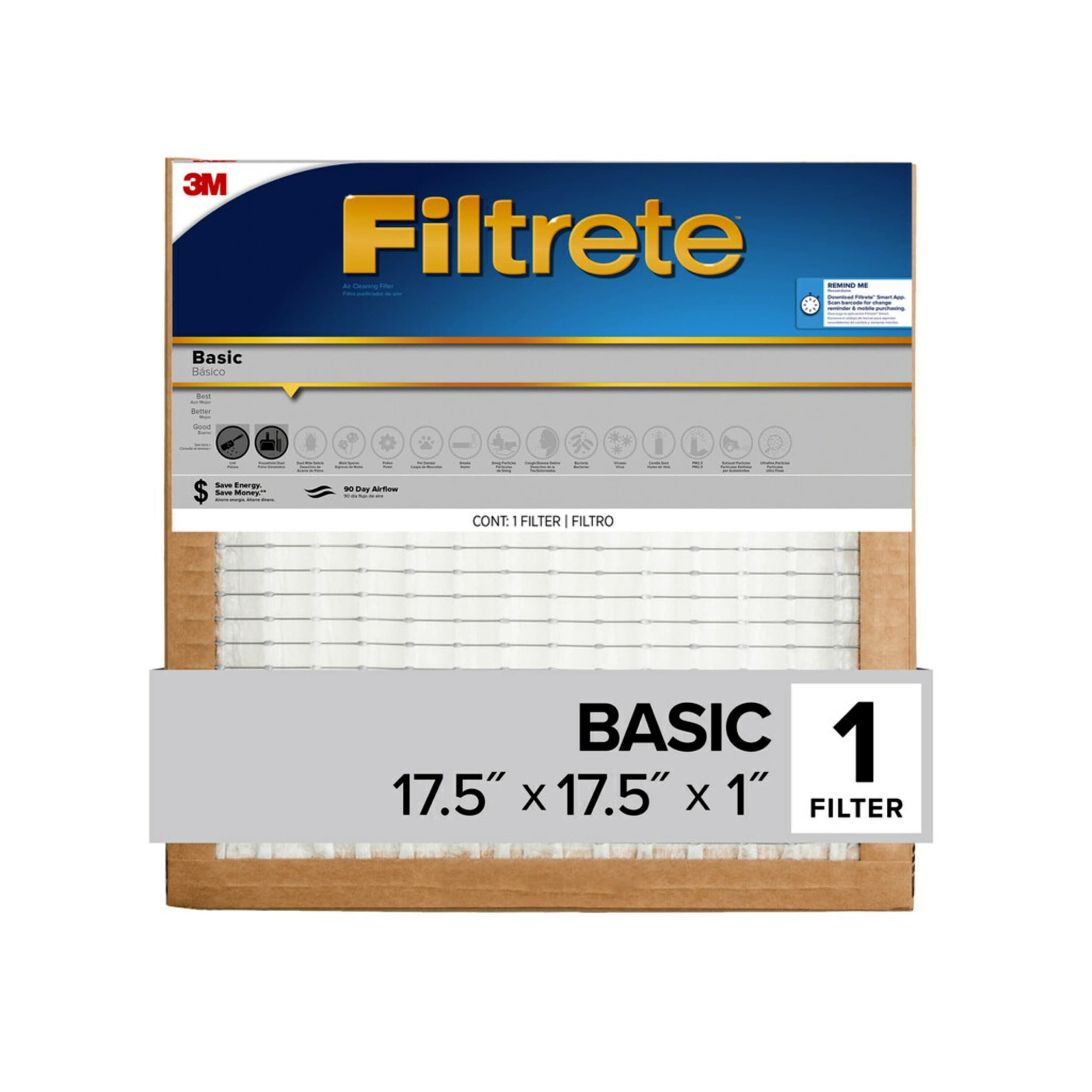 Filtrete FBL57DC-12 17.5-in W x 17.5-in L x 1-in MERV 5 Basic Pleated Air Filter