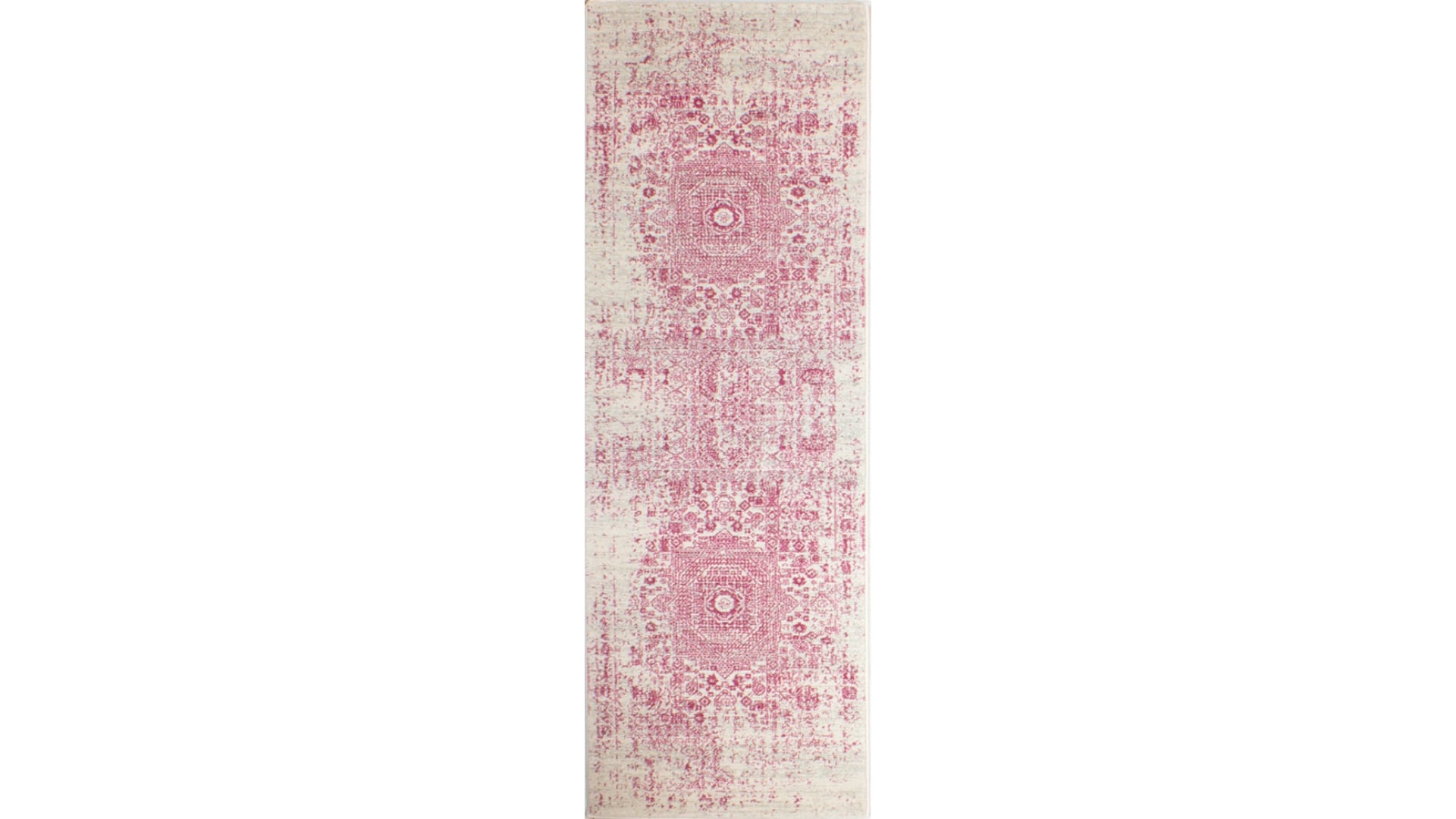 Bashian 649652247106 3 X 8 (ft) Ivory/Fuchsia Indoor Floral/Botanical Oriental Runner Rug