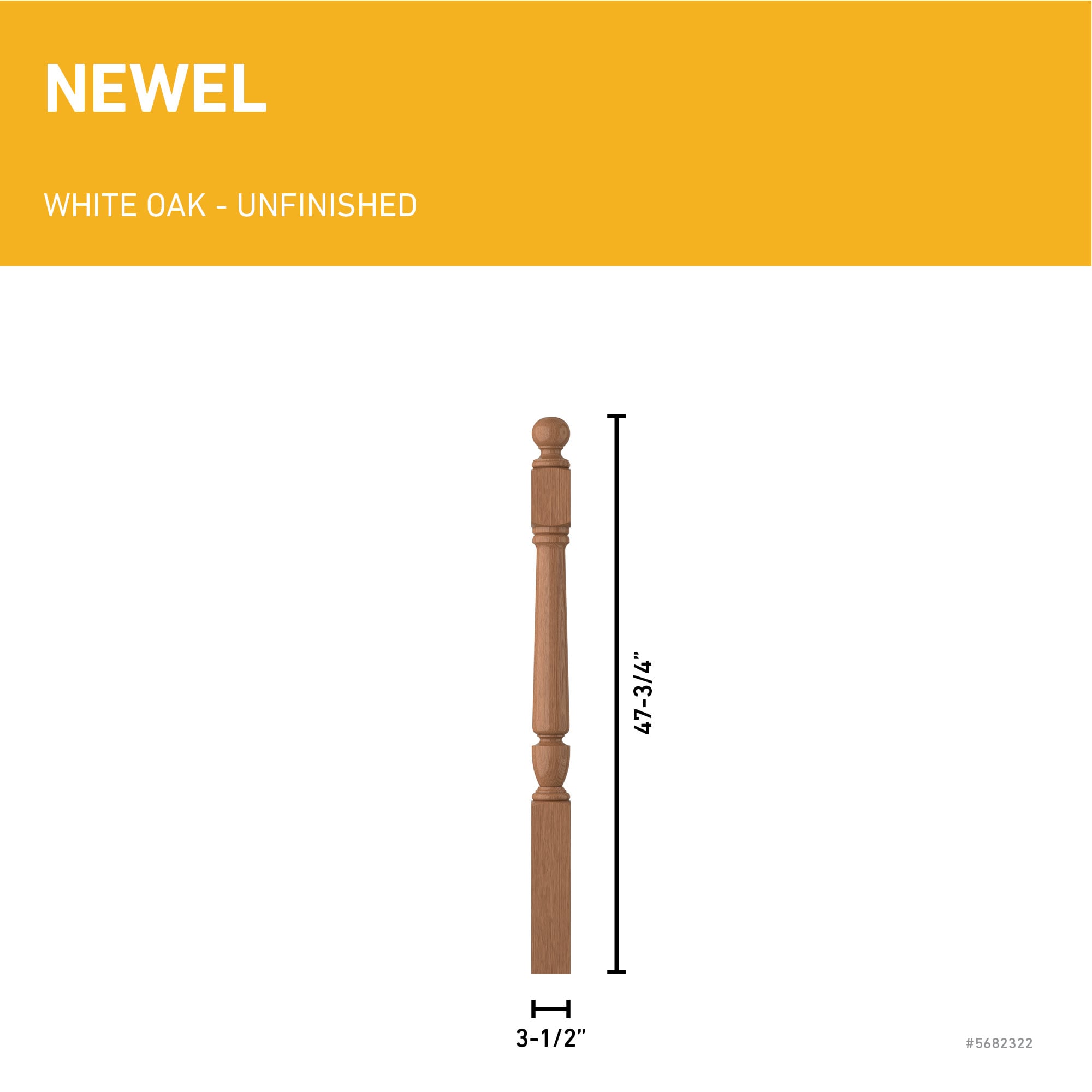 L.J. Smith Stair Systems LJP-3040BT-WO Interior-Stairpart-Newel-Posts - View #3