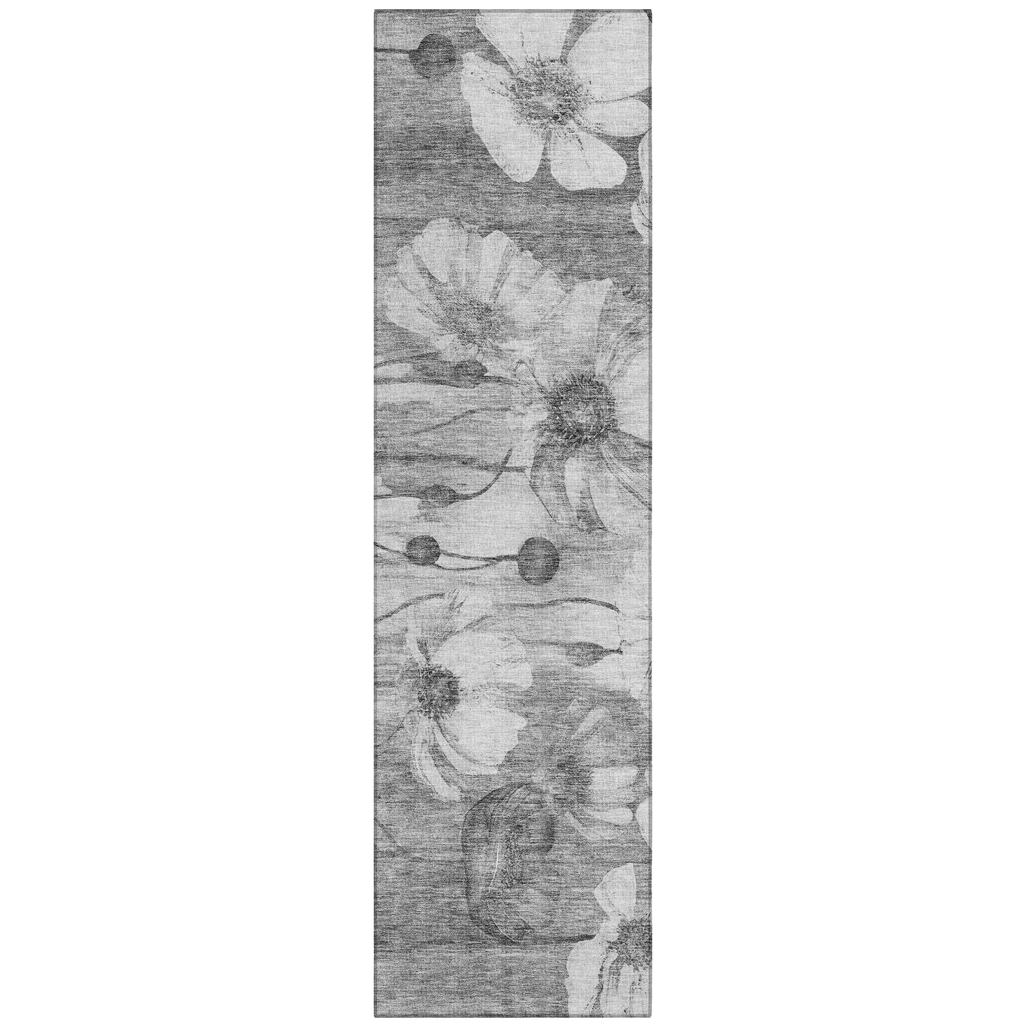 Addison Rugs ACN712GY2X8 Chantille ACN712GY 2 x 7 (ft) Polyester Gray Rectangular Indoor/Outdoor Geometric Machine washable Area rug