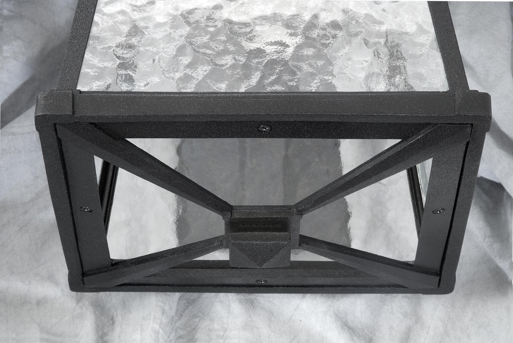 Mac Black Aluminum and Glass Outdoor Ceiling Light
