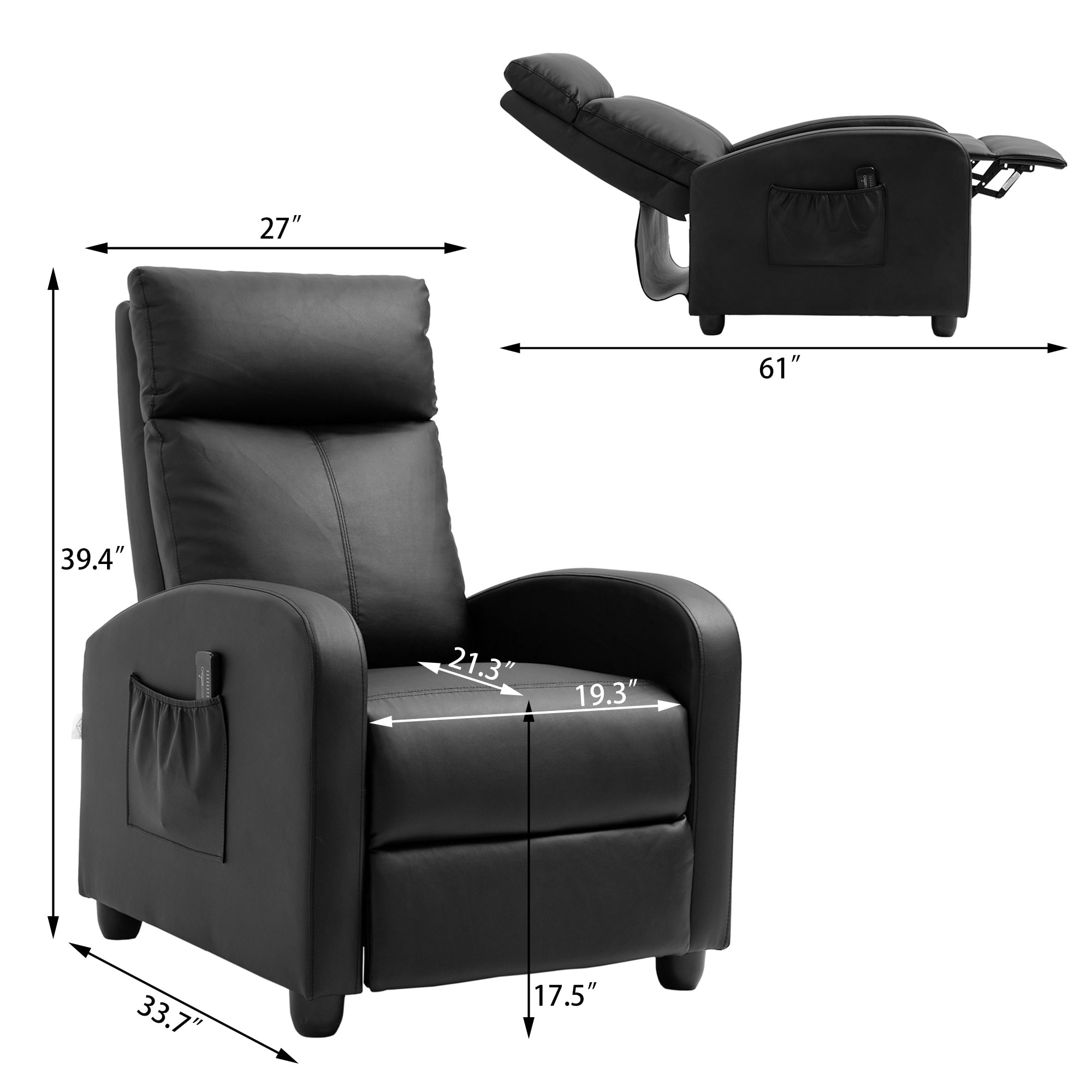 CASAINC WF-HW64114BK-LA recliners - View #9