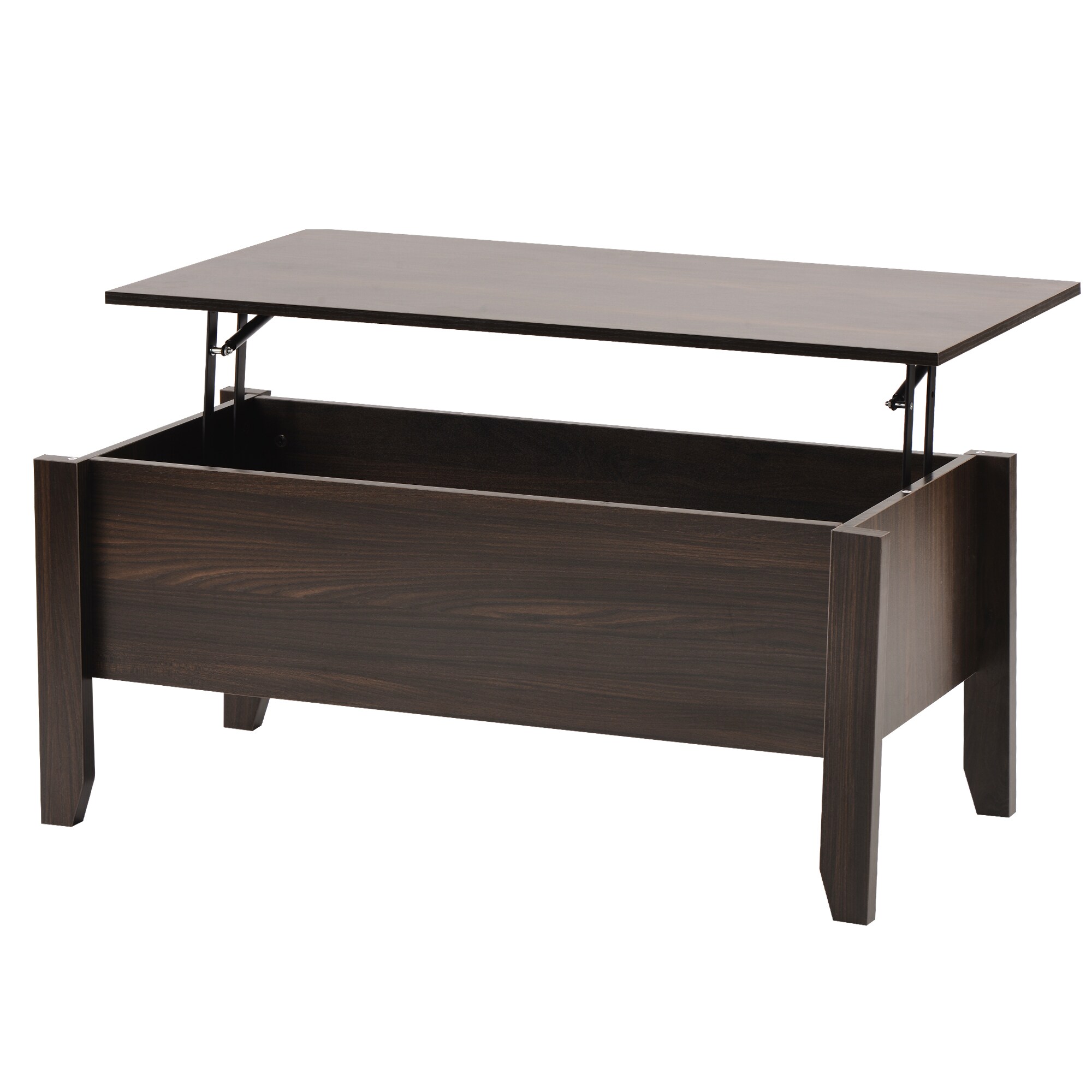 Mondawe Old Wood Mdf Modern Coffee Table with Storage in the Coffee ...