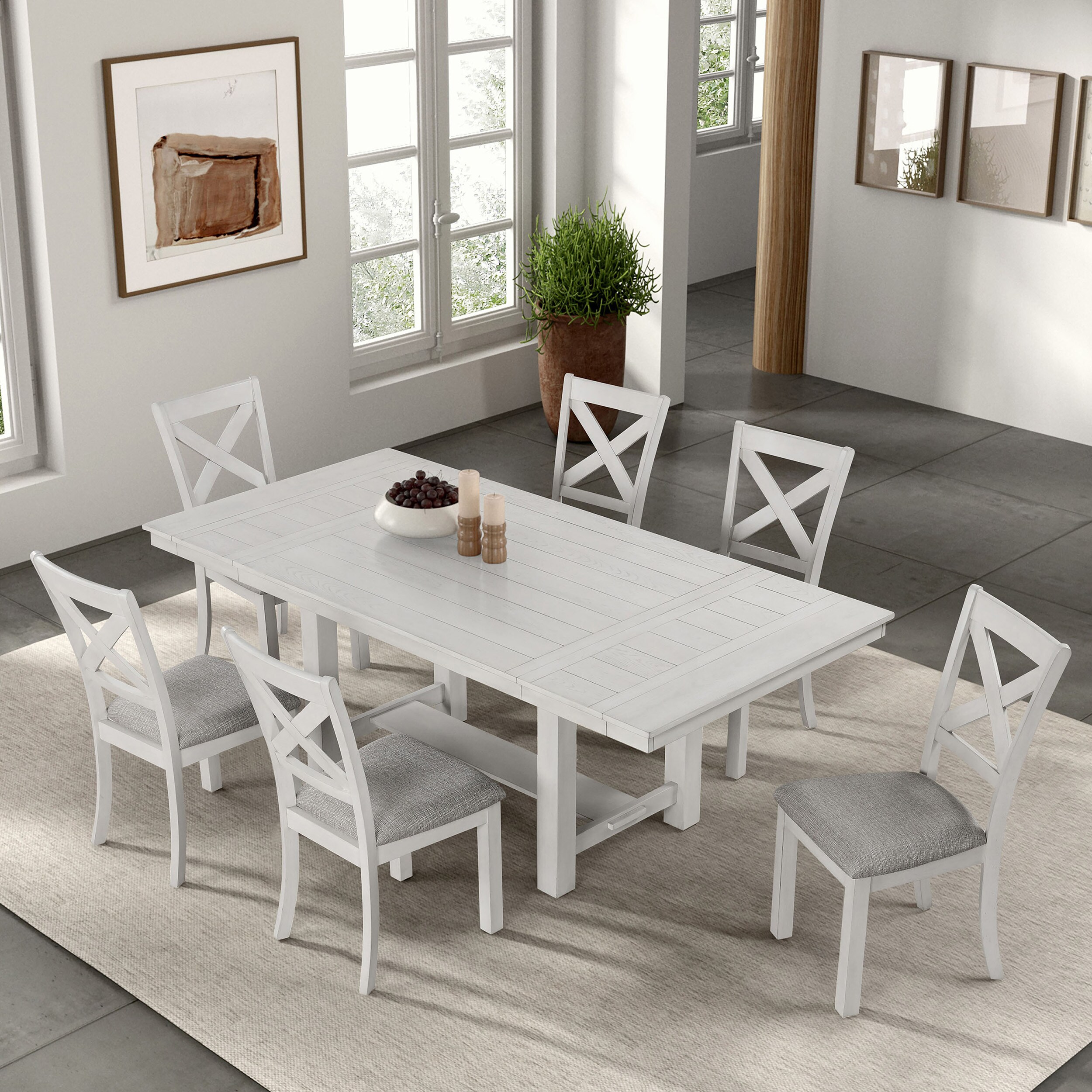 Furniture of America IDF-N3429WHT7PC Dining-Sets - View #3