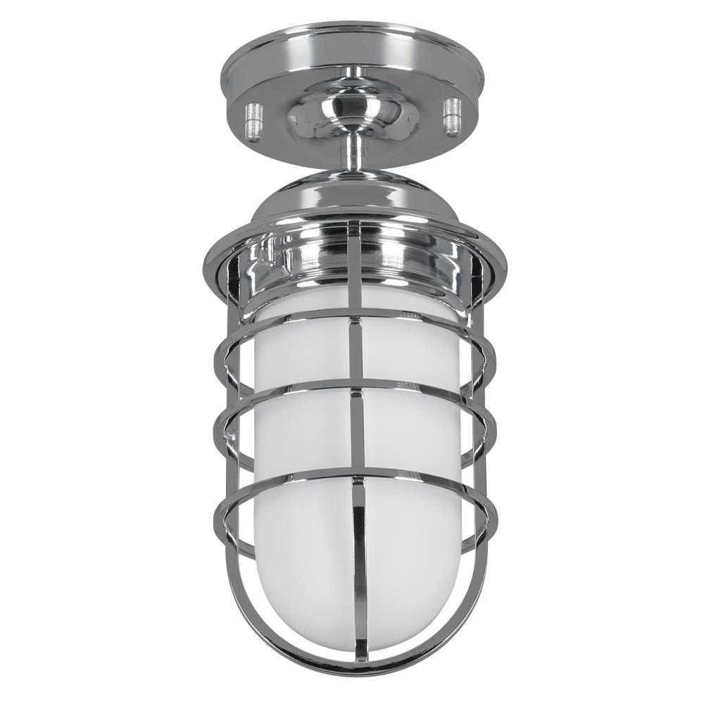 Design House 588954-PC Seaton 1 -Light 5.38-in Polished Chrome Semi Flush Mount Light
