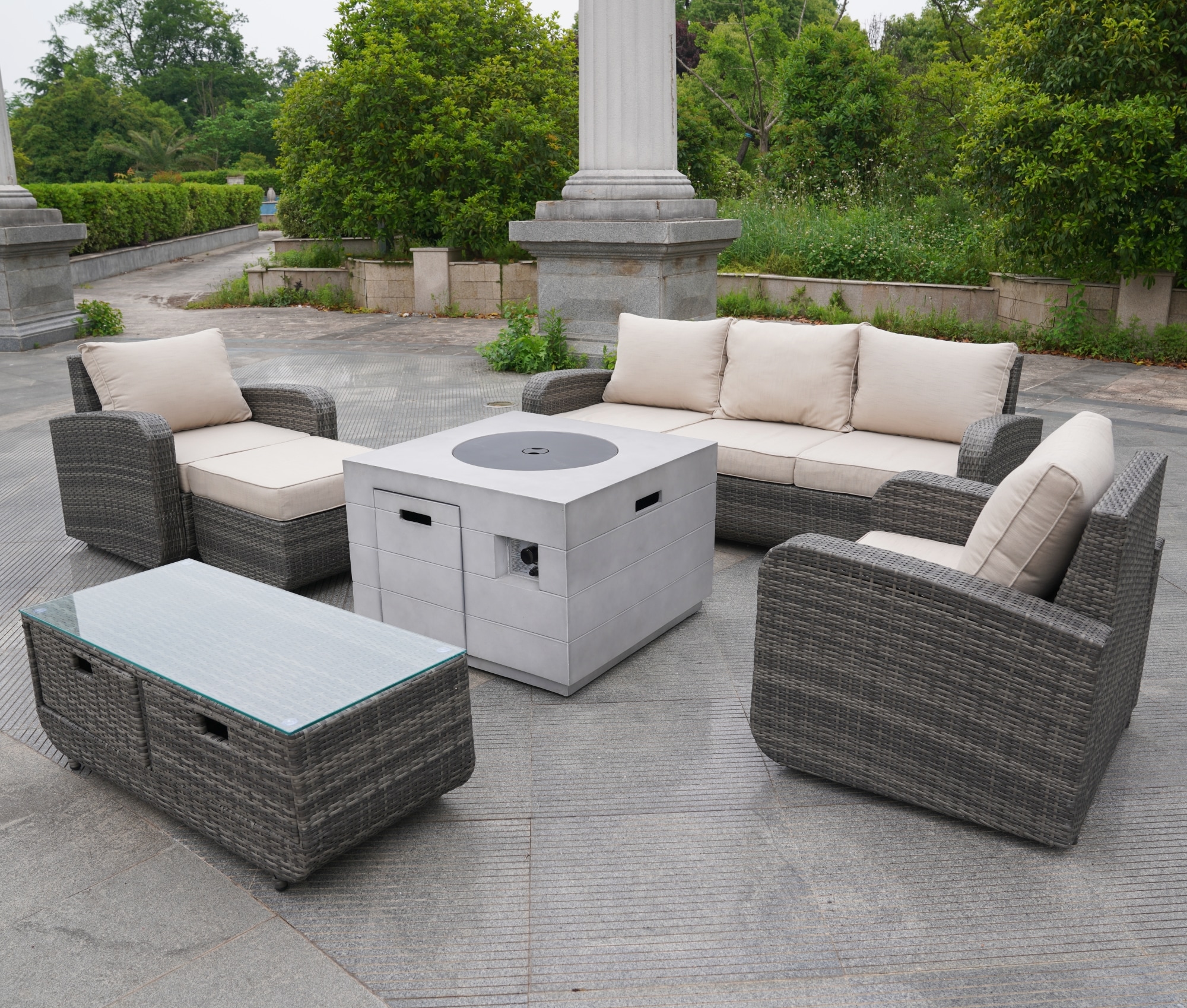 Direct Wicker DWG-15152140-GR Patio-Conversation-Sets - View #4