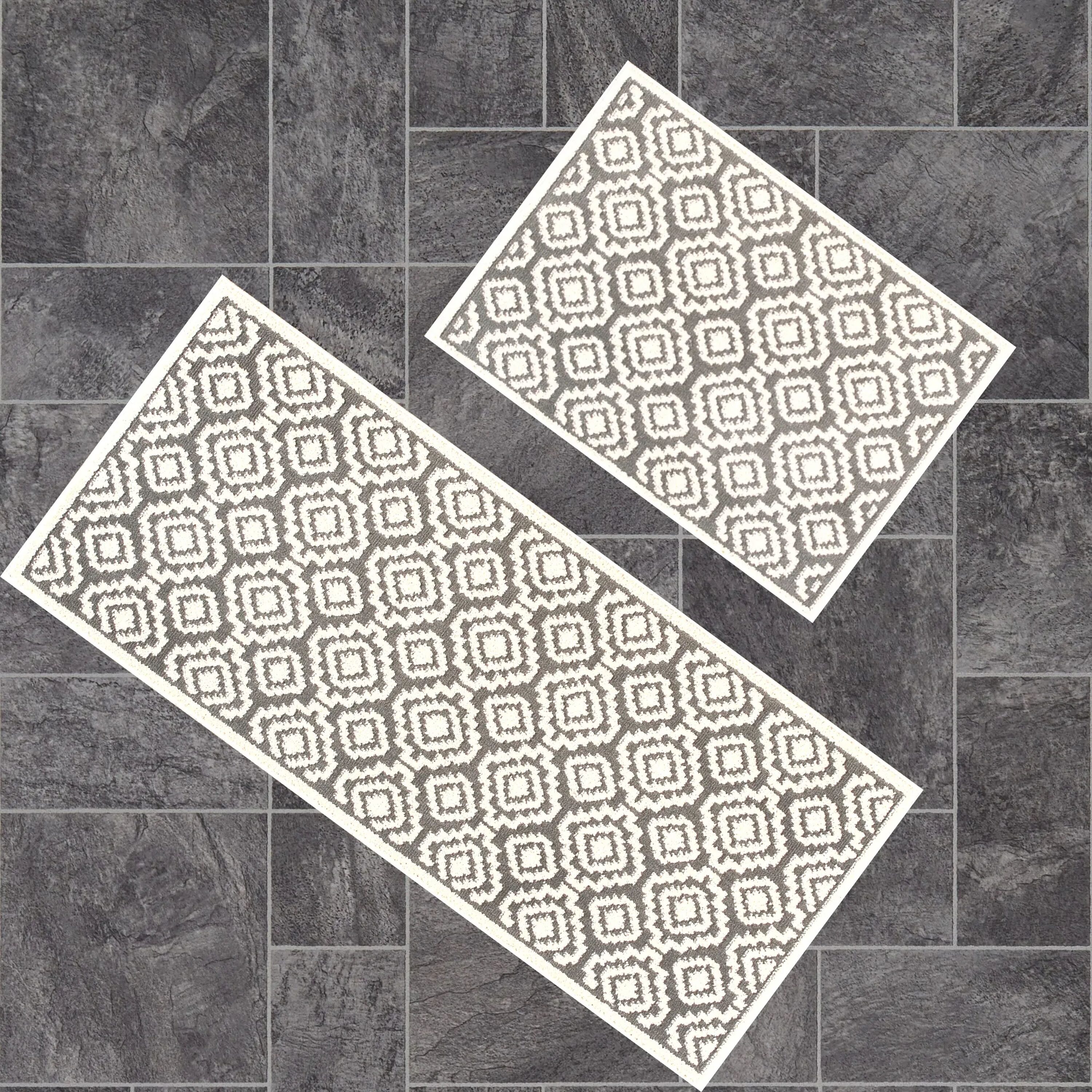 Sofihas 2 Piece Kitchen Rug Sets 59in x 24in x 35in x 24in Kitchen Floor Mats 100% Shag Polypropylene Farmhouse Washable Kitchen Rugs and Mats with