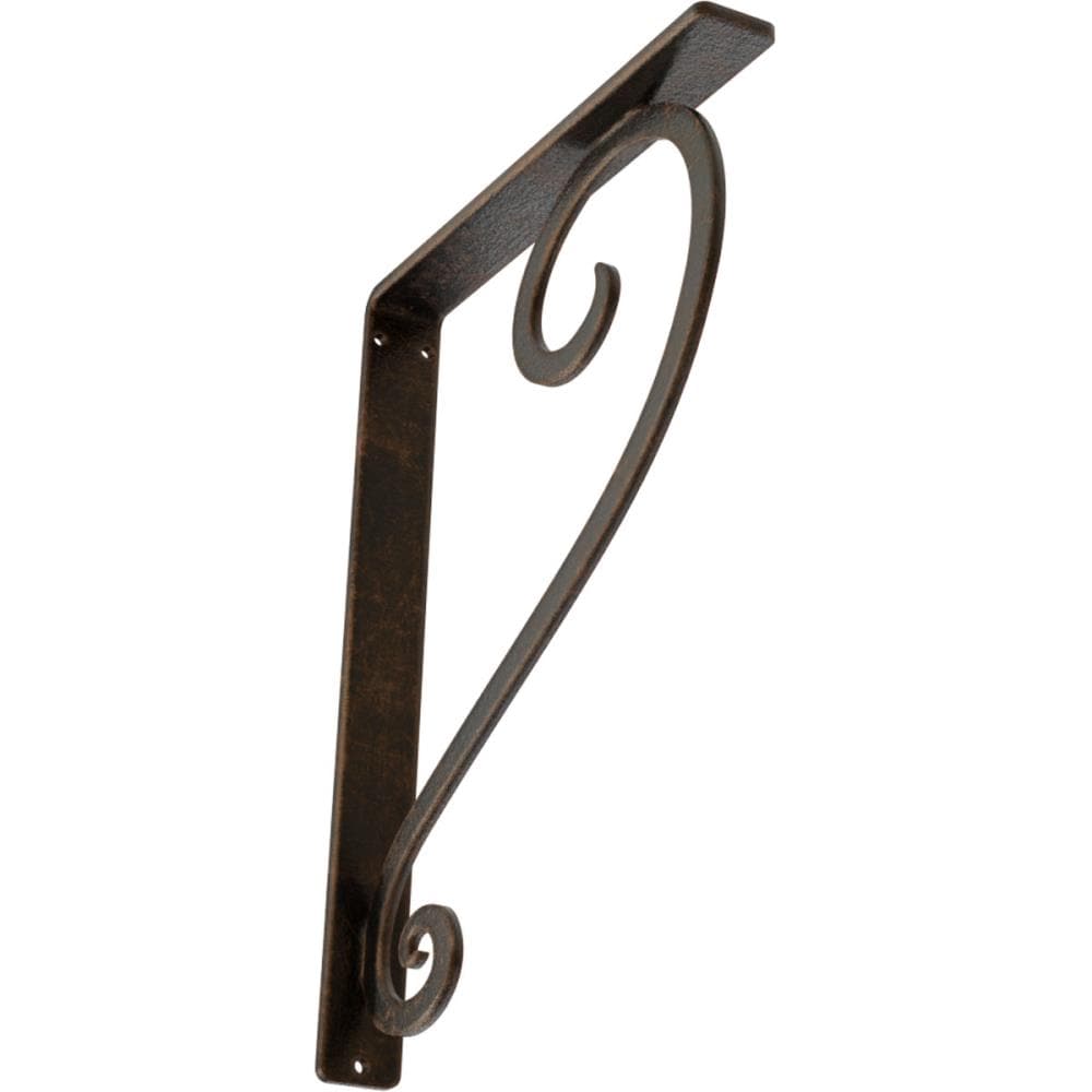 Ekena Millwork BKTM01X10X12SEDABZ Edwards 10-in x 1.5-in x 12-in Antique bronze Wrought iron Mounting bracket