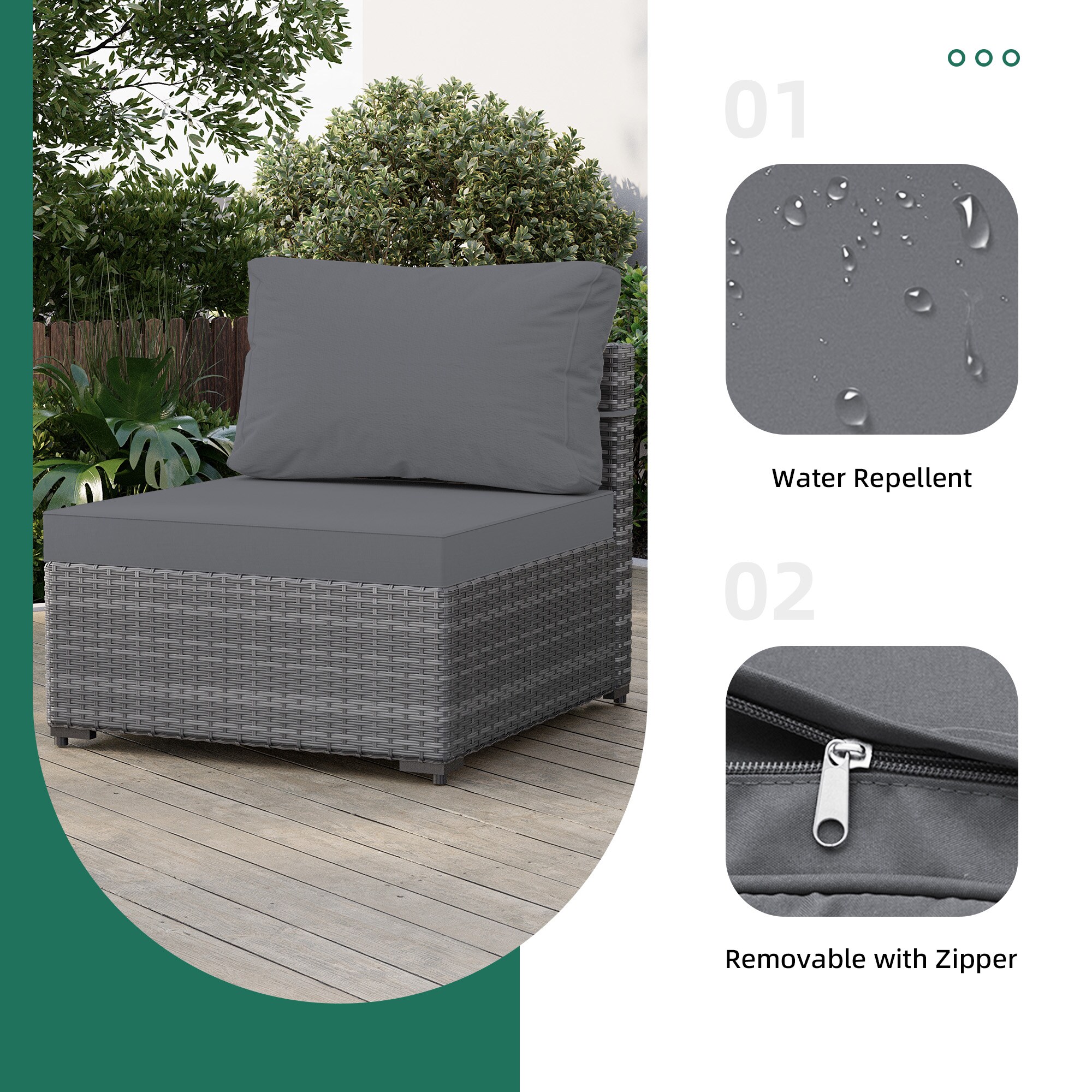 UPHA TBDK-ABC43Y11-DGAY Patio-Conversation-Sets - View #5