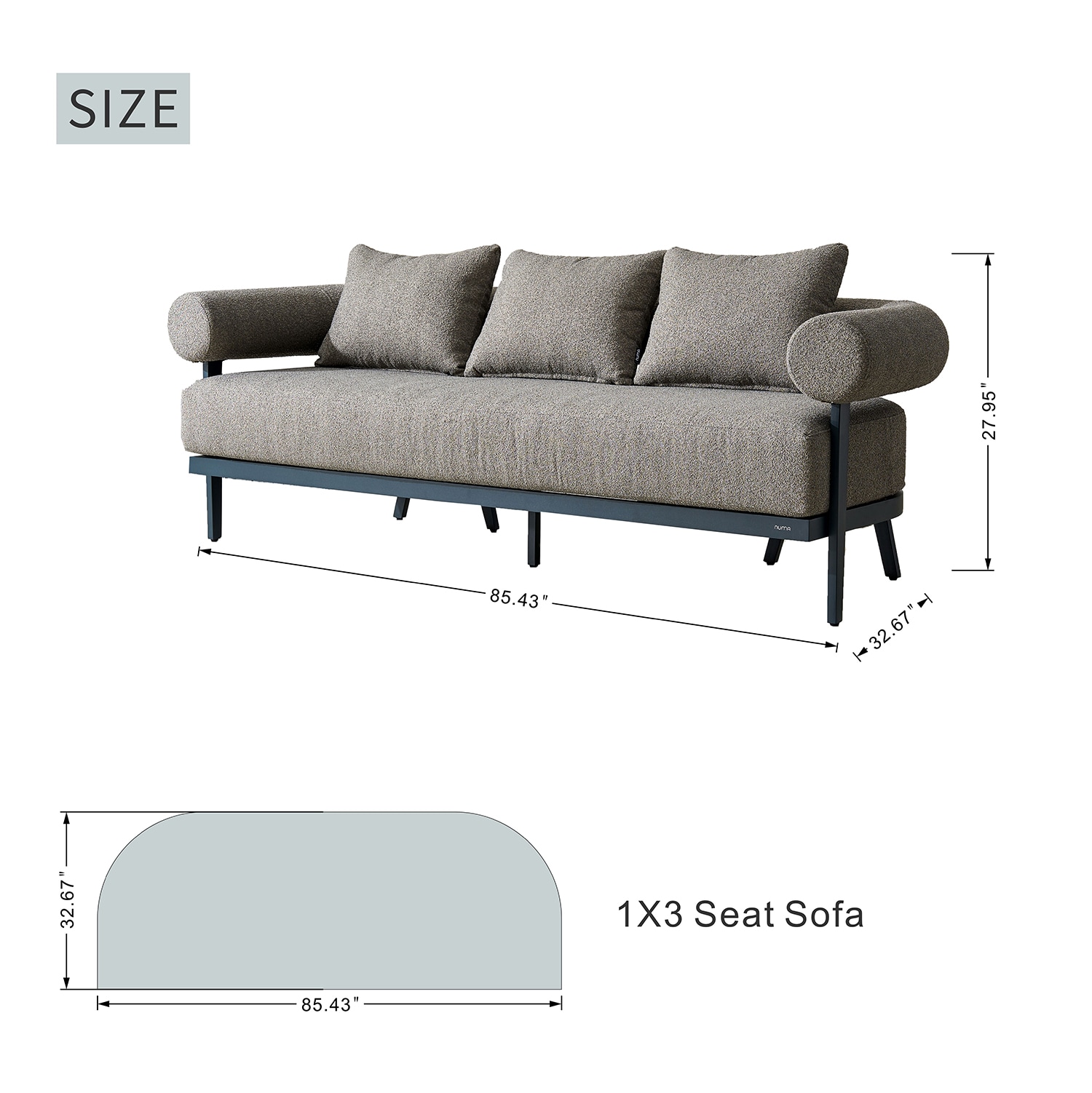Direct Wicker DWS-MALBA-A3-3SS-GR Patio-Sofas-Daybeds - View #3