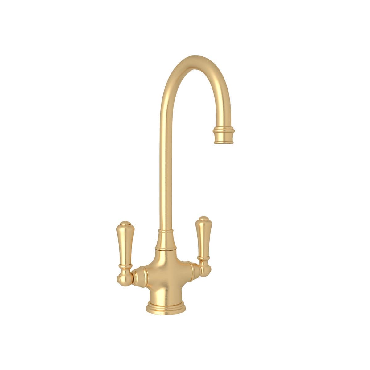 Rohl U.4711SEG-2 Georgian Era 1.8 GPM Deck Mount Bar and Prep Kitchen Faucet in Satin English Gold with Lever Handles