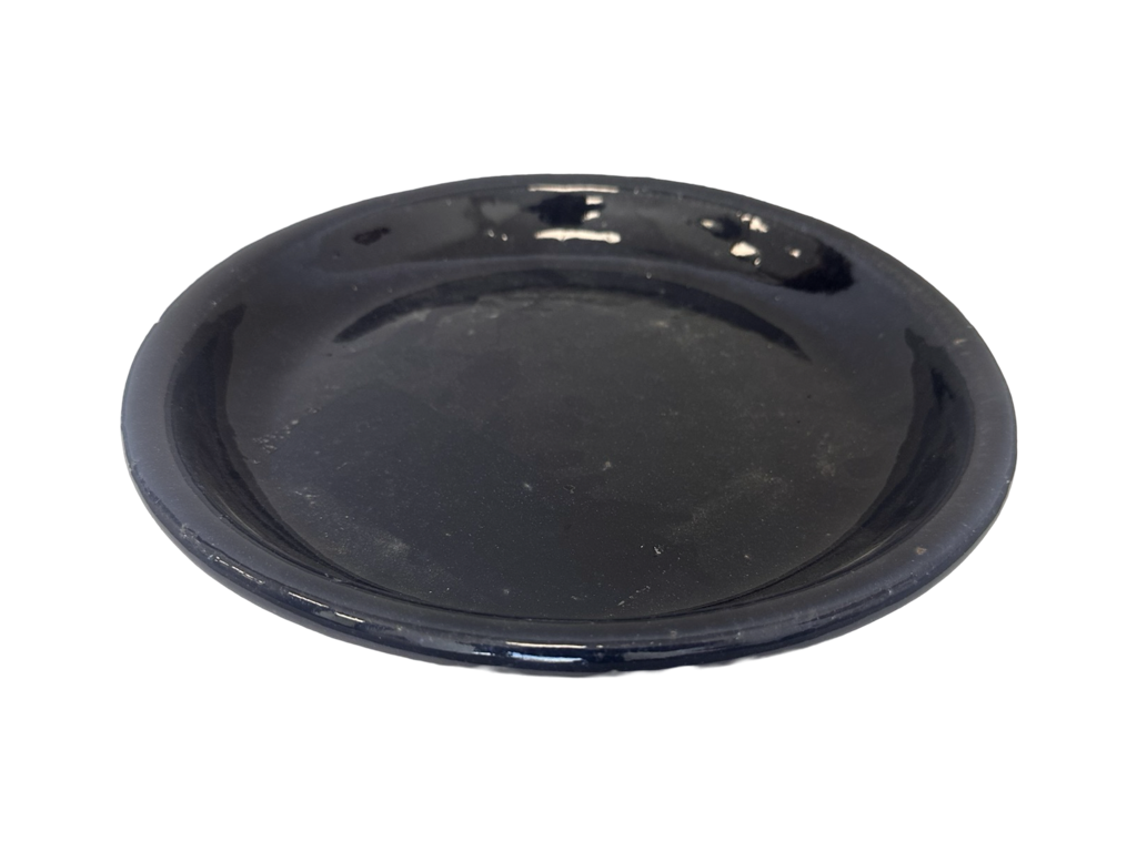 allen + roth GO2025-141 11.6-in Dark Blue Glazed ceramic Plant Saucer
