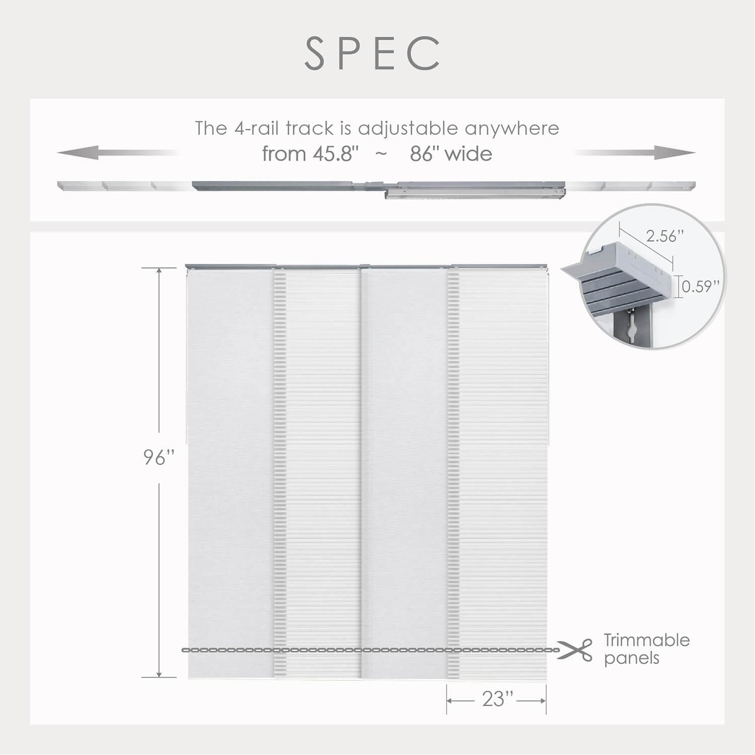 GoDear Design 4-Panel Single Rail 23-in Slat Width 86-in x 96-in ...